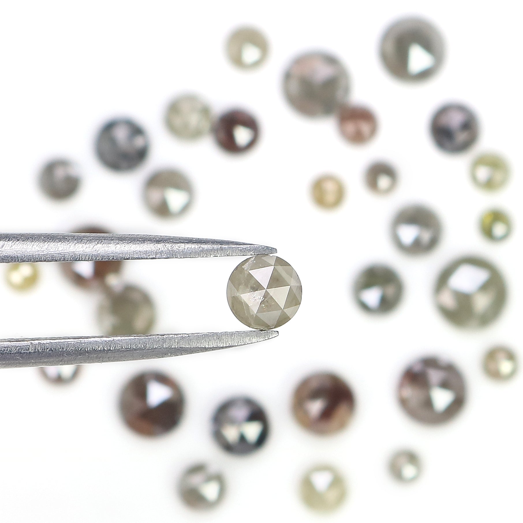 Natural Loose Round Rose Cut Diamond Fancy Mix Color Rose Cut Diamond Low Price 2.00 to 5.00 MM 1.00 CT Lot Round Shape Diamond Q71