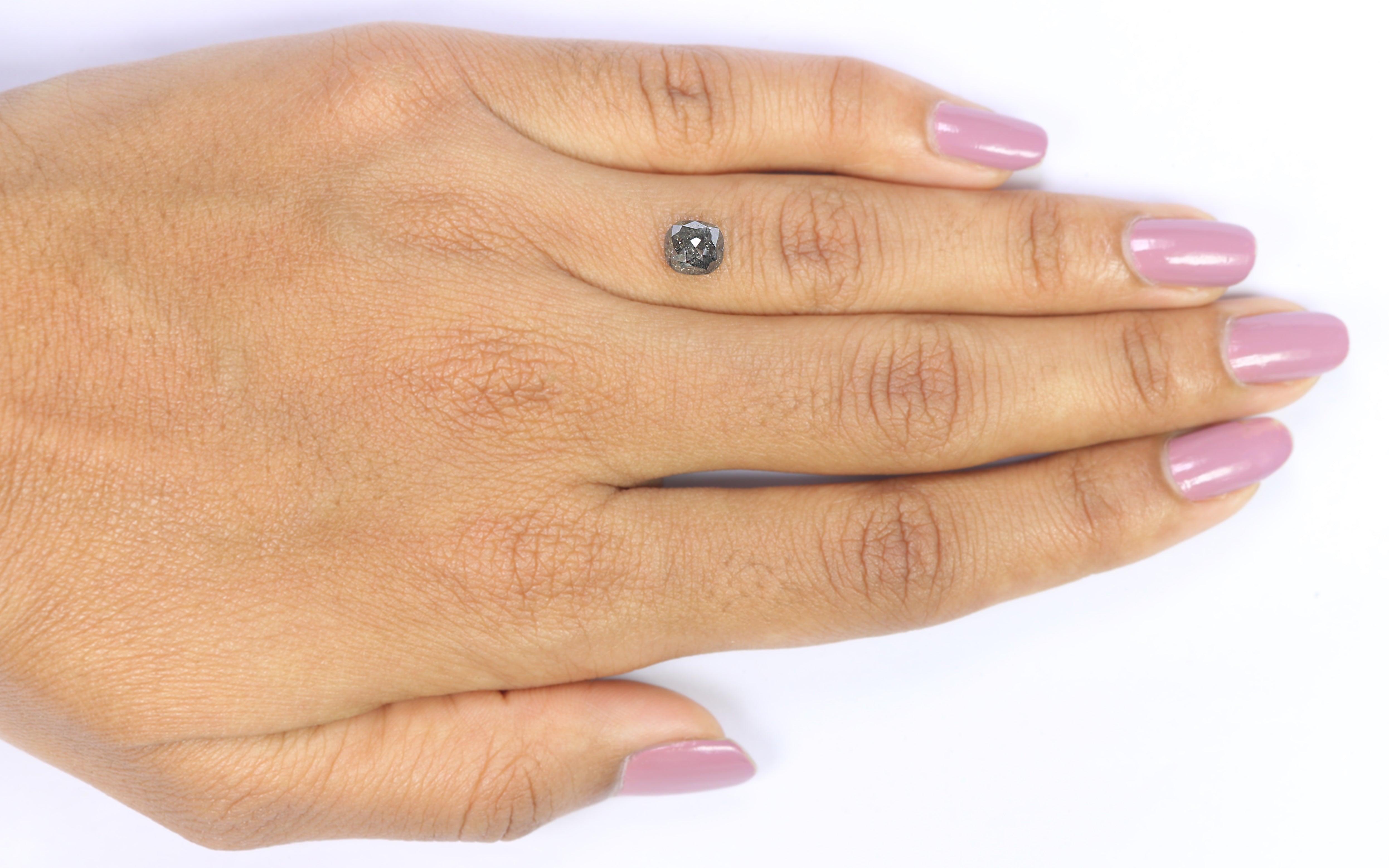 1.32 CT Natural Loose Cushion Shape Diamond Salt And Pepper Cushion Cut Diamond 6.40 MM Natural Black Grey Cushion Rose Cut Diamond LQ8793