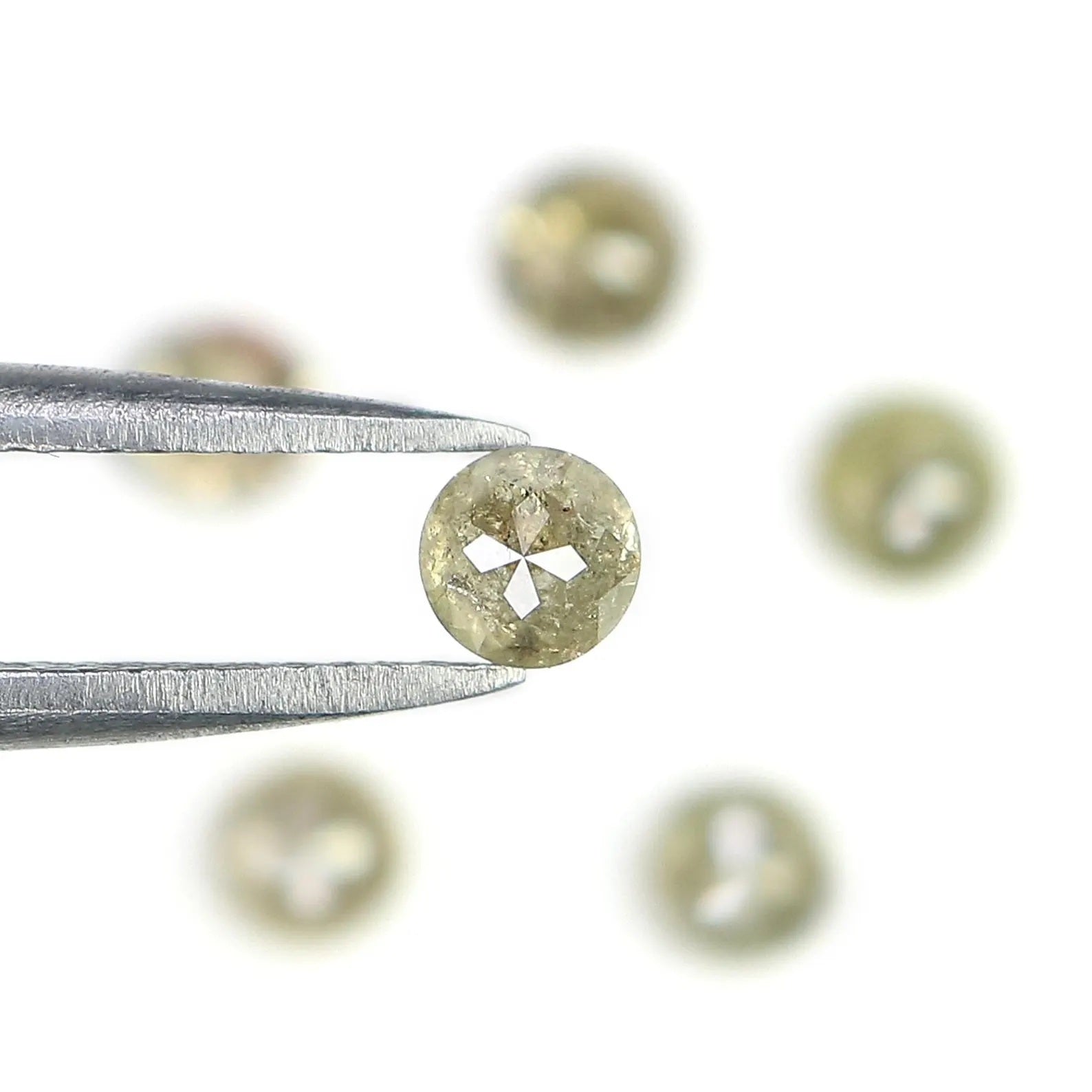 1.79 CT Natural Loose Round Shape Diamond Grey Color Round Diamond 3.70 MM Natural Loose Diamond Yellow Color Round Rose Cut Diamond NQ695