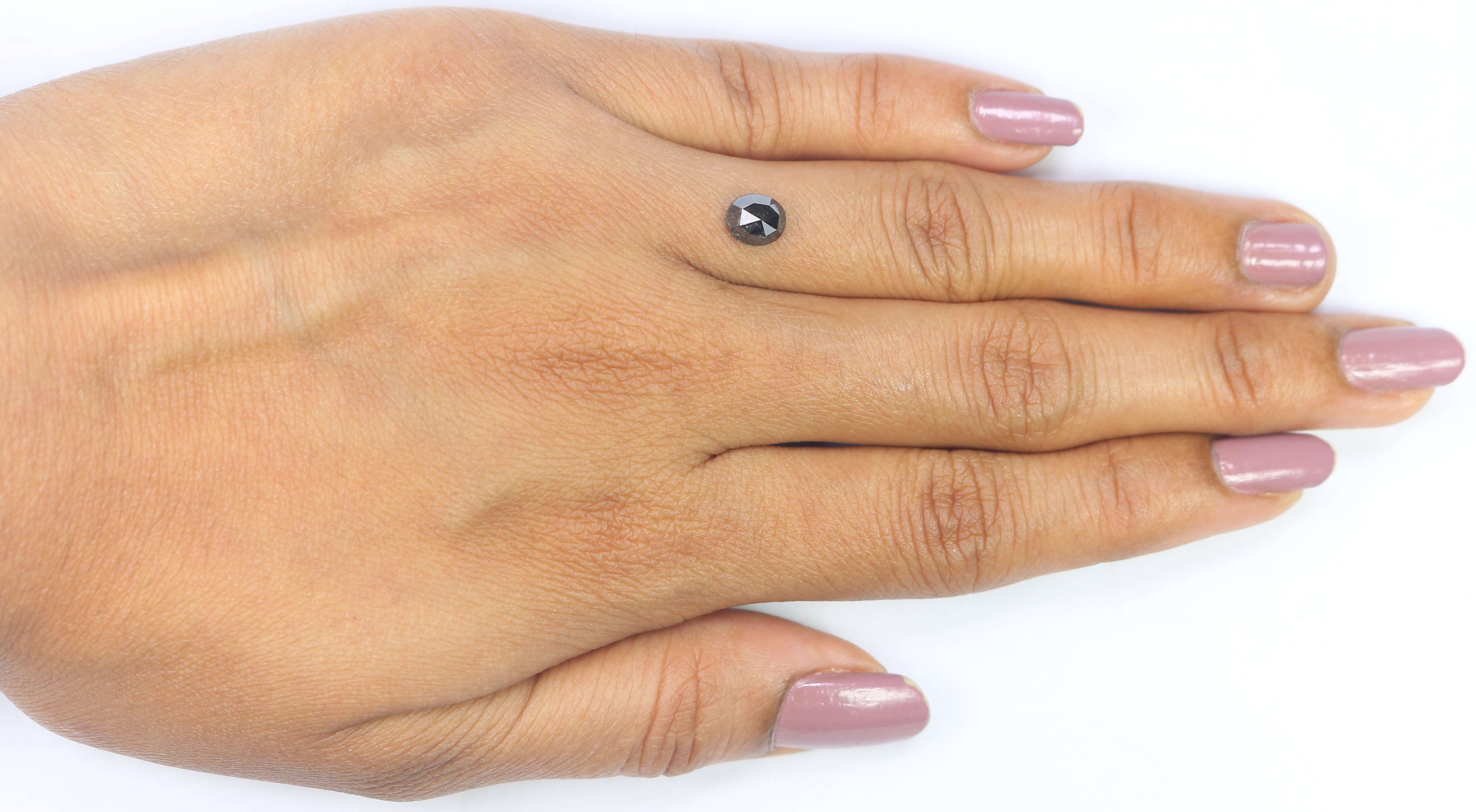 0.92 Natural Loose Oval Shape Diamond Salt And Pepper Oval Diamond 5.95 MM Natural Diamond Black Grey Color Oval Rose Cut Diamond QL3080