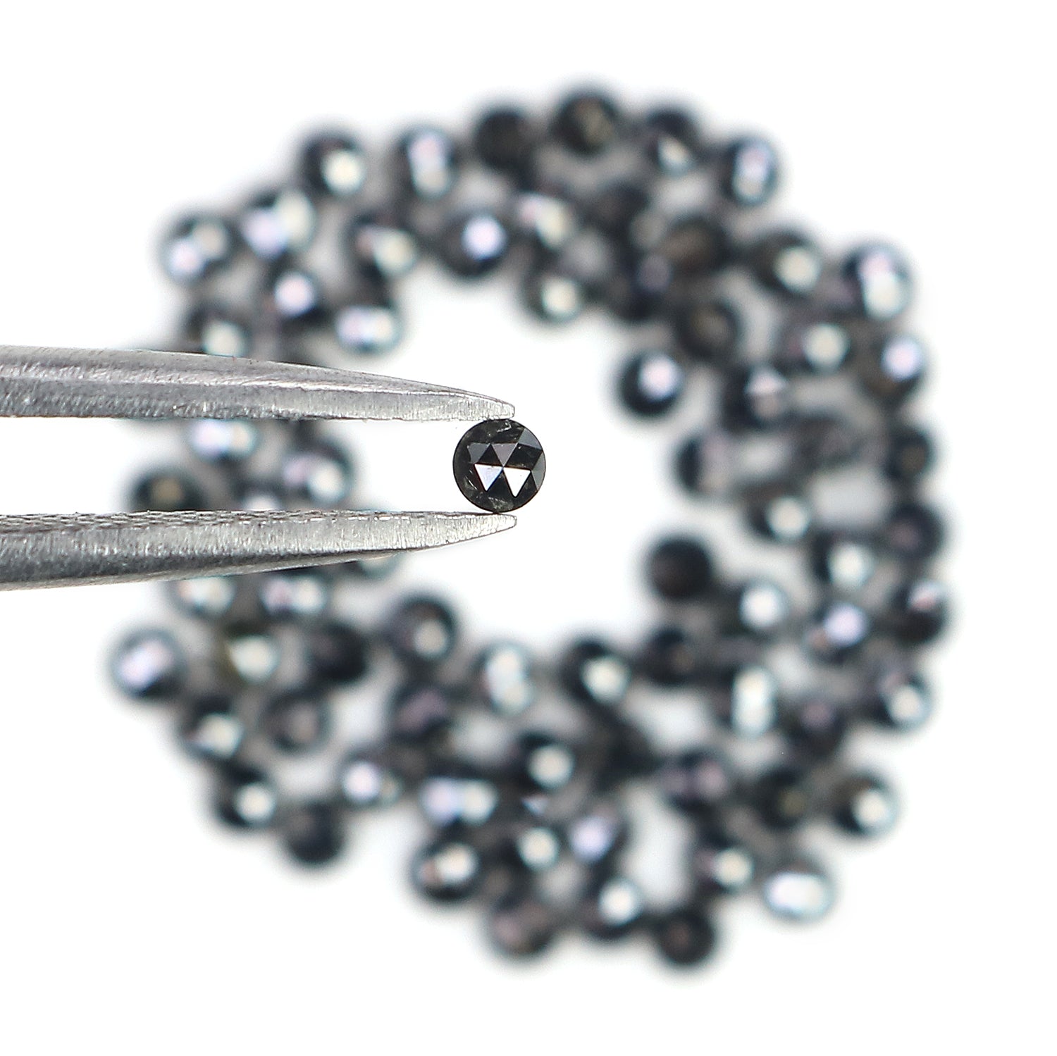 3.21 CT Natural Loose Round Rose Cut Diamond Black Color Round Shape Diamond 2.10 MM Natural Loose Black Color Round Rose Cut Diamond LQ1842