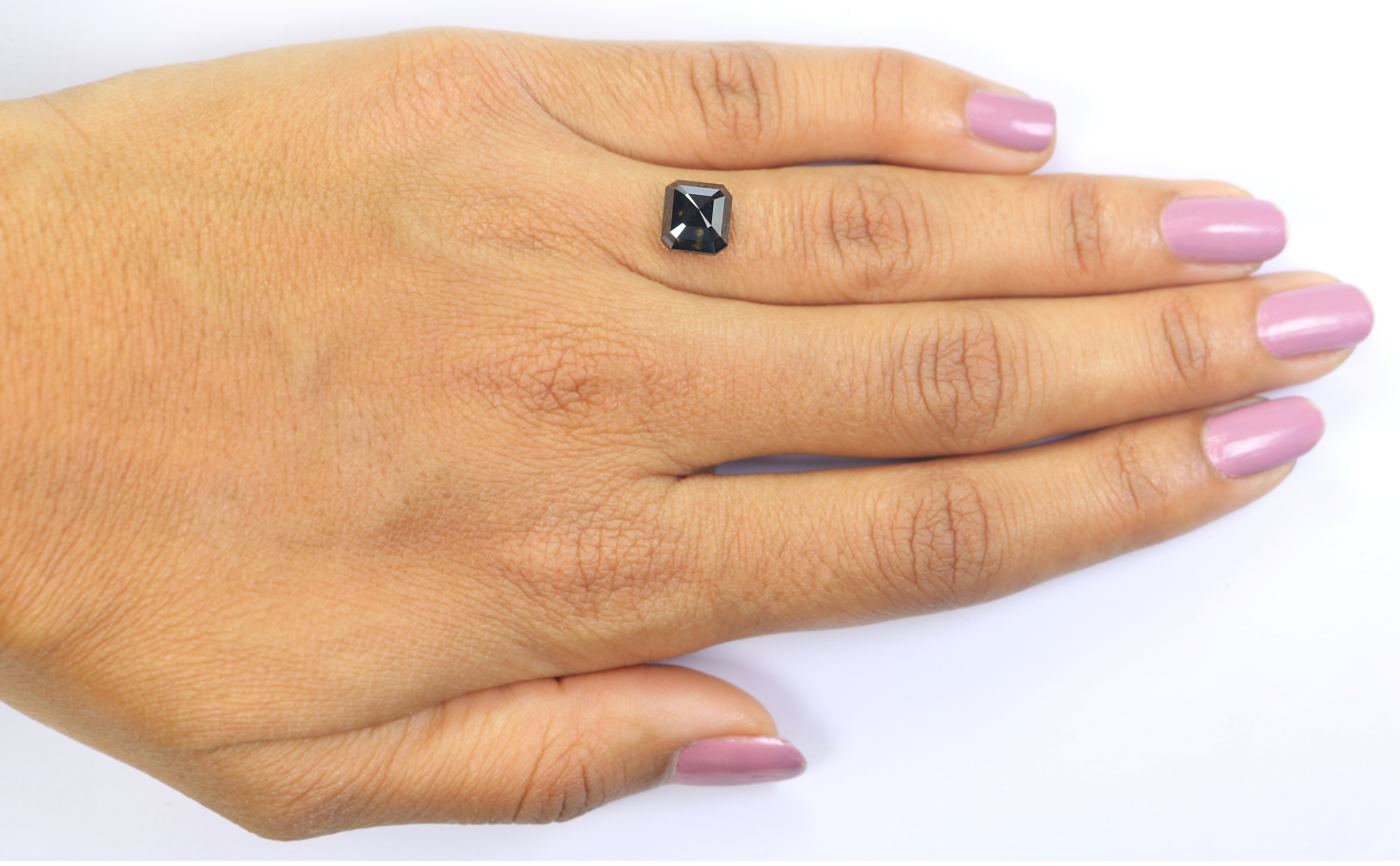 3.05 CT Natural Loose Emerald Shape Diamond Black Color Emerald Cut Diamond 7.90 MM Natural Loose Diamond Emerald Rose Cut Diamond QL9503