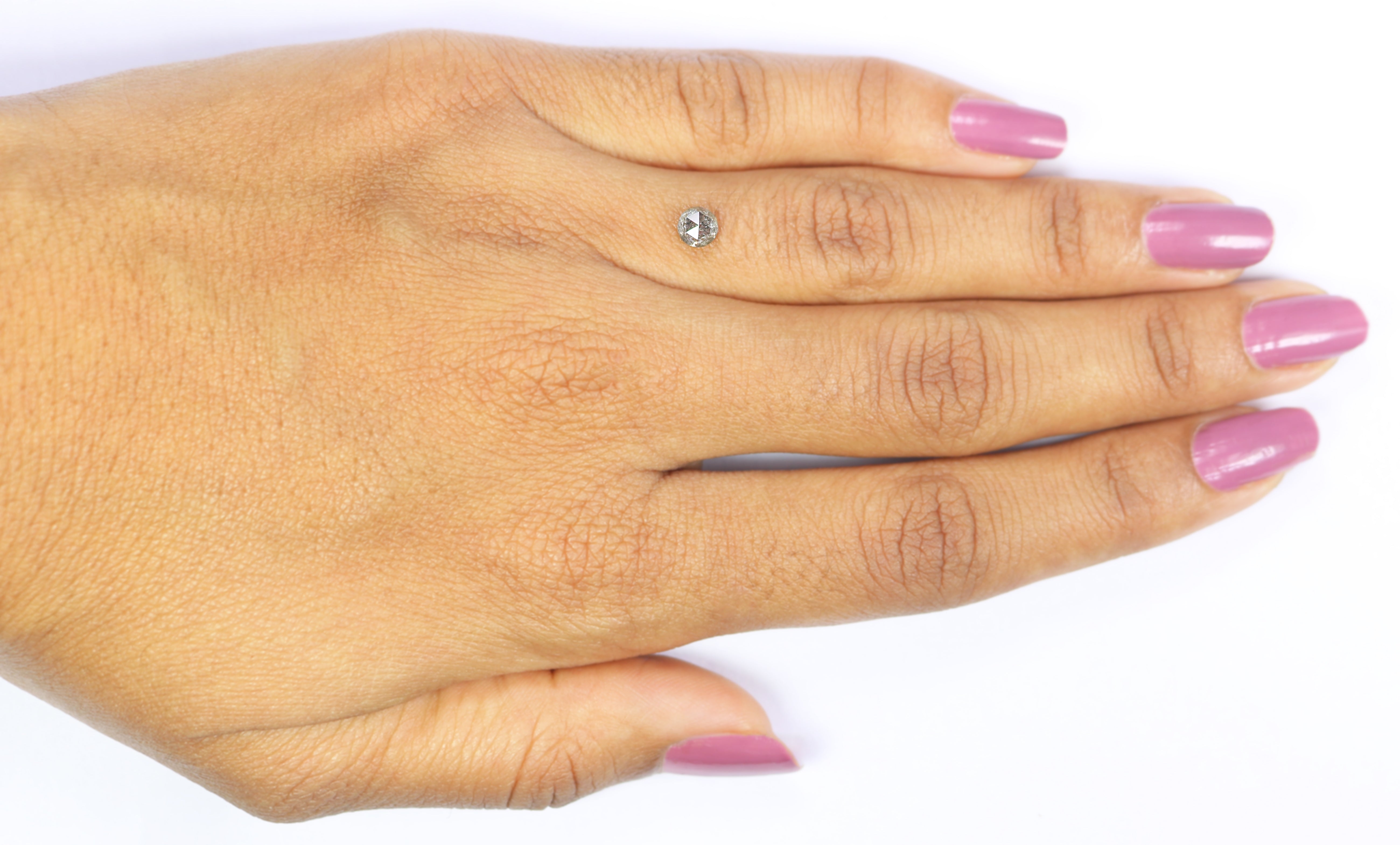 0.56 CT Natural Loose Round Rose Cut Diamond Salt And Pepper Round Diamond 4.40 MM Natural Loose Black Grey Color Rose Cut Diamond LQ2808