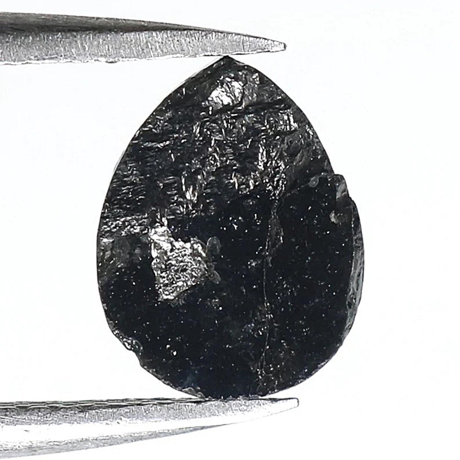 1.98 CT Natural Loose Pear Shape Diamond Black Color Pear Cut Diamond 8.65 MM Natural Loose Black Color Diamond Pear Rose Cut Diamond NQ1734