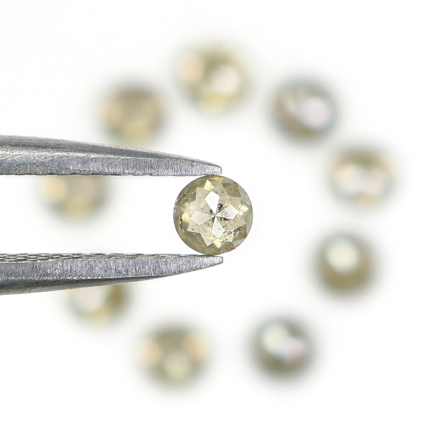 1.43 CT Natural Loose Rose Cut Diamond Grey Green Color Round Diamond 3.00 MM Natural Loose Grey Green Round Rose Cut Shape Diamond NQ409