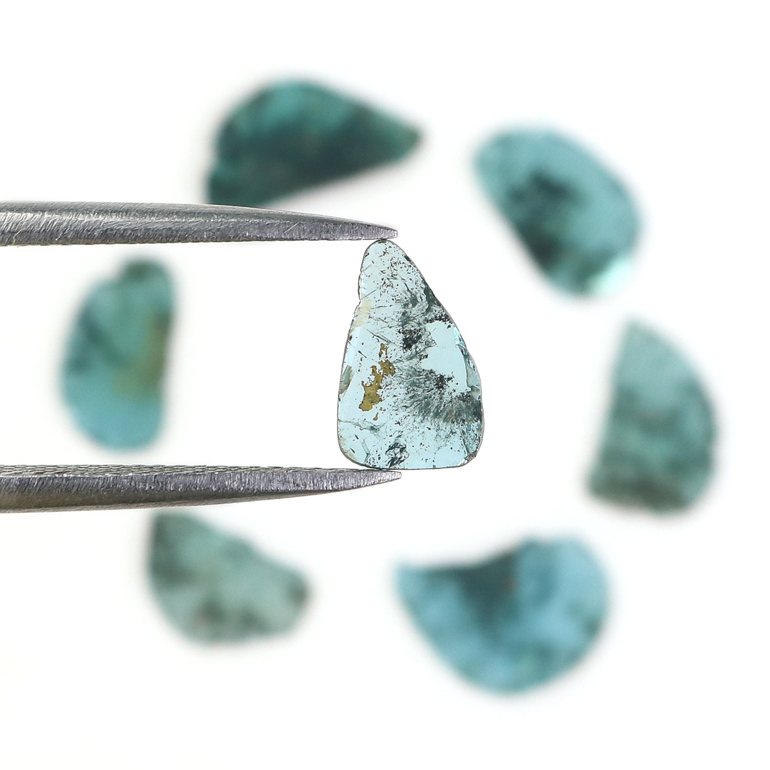 1.86 CT Natural Loose Slice Shape Diamond Blue Color Slice Cut Diamond 8.00 MM Natural Loose Blue Color Slice Irregular Cut Diamond LQ718