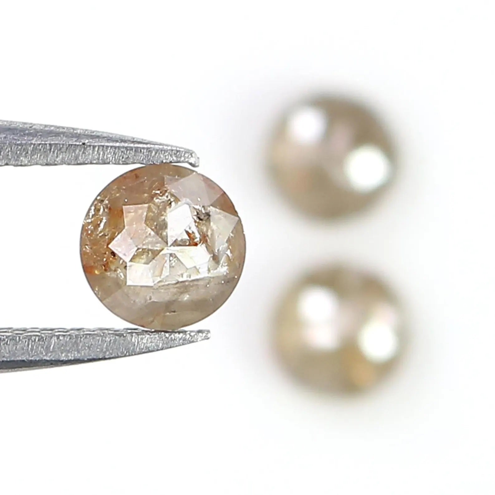 1.32 CT Natural Loose Round Shape Diamond Grey Color Round Diamond 4.50 MM Natural Loose Diamond Brown Color Round Rose Cut Diamond NQ459