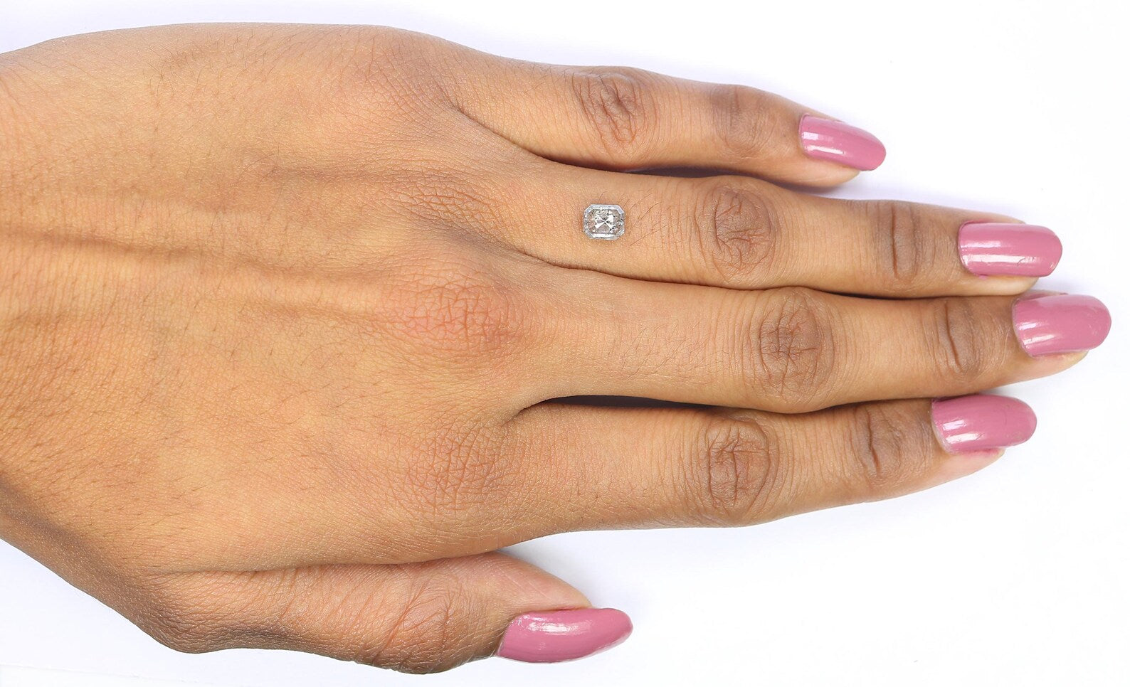 0.79 CT Natural Loose Emerald Shape Diamond Salt And Pepper Emerald Cut Diamond 5.50 MM Black Grey Color Emerald Rose Cut Diamond QN8837