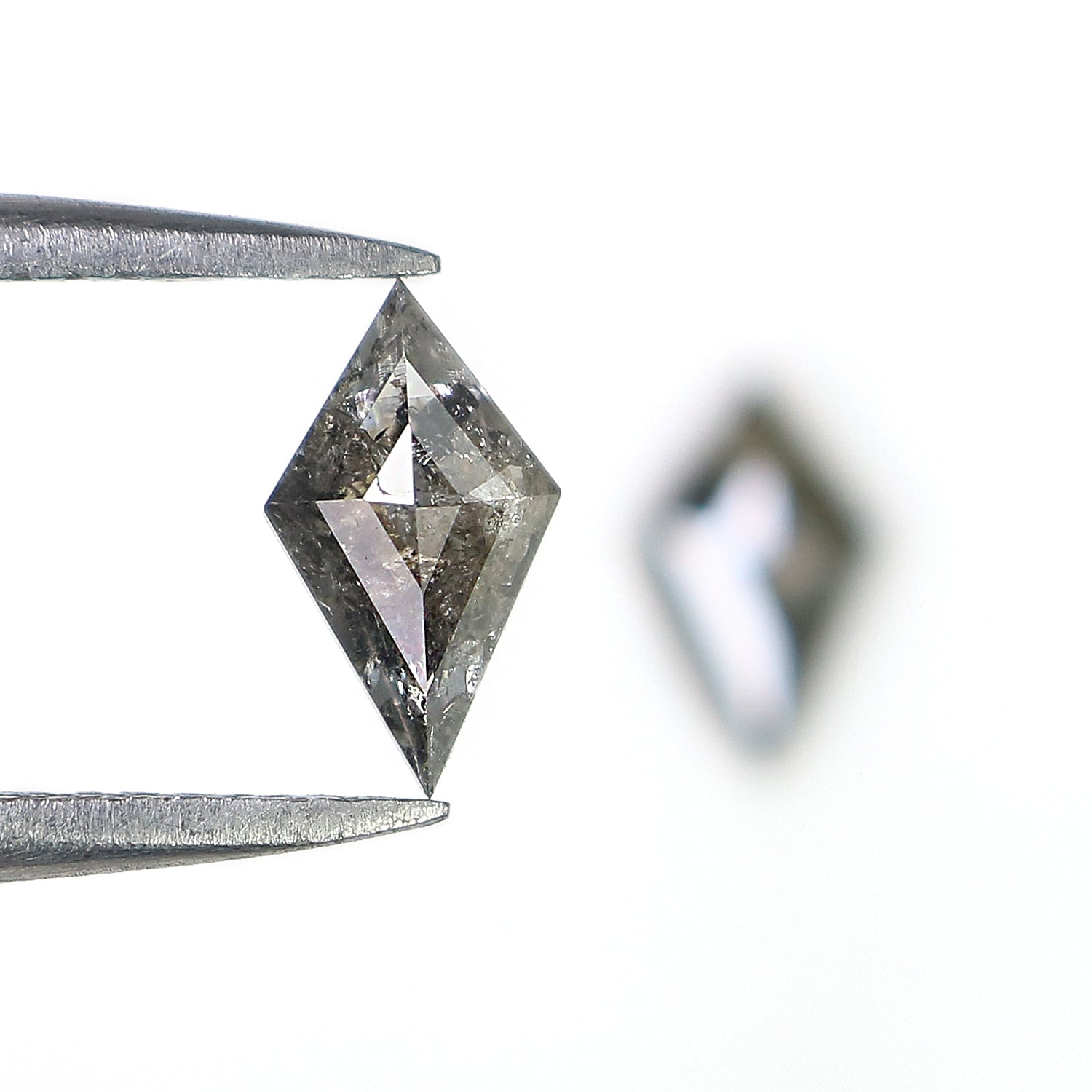 0.79 CT Natural Loose Kite Shape Pair Diamond Salt And Pepper Kite Cut Diamond 7.95 MM Natural Black Grey Color Kite Rose Cut Diamond L3394