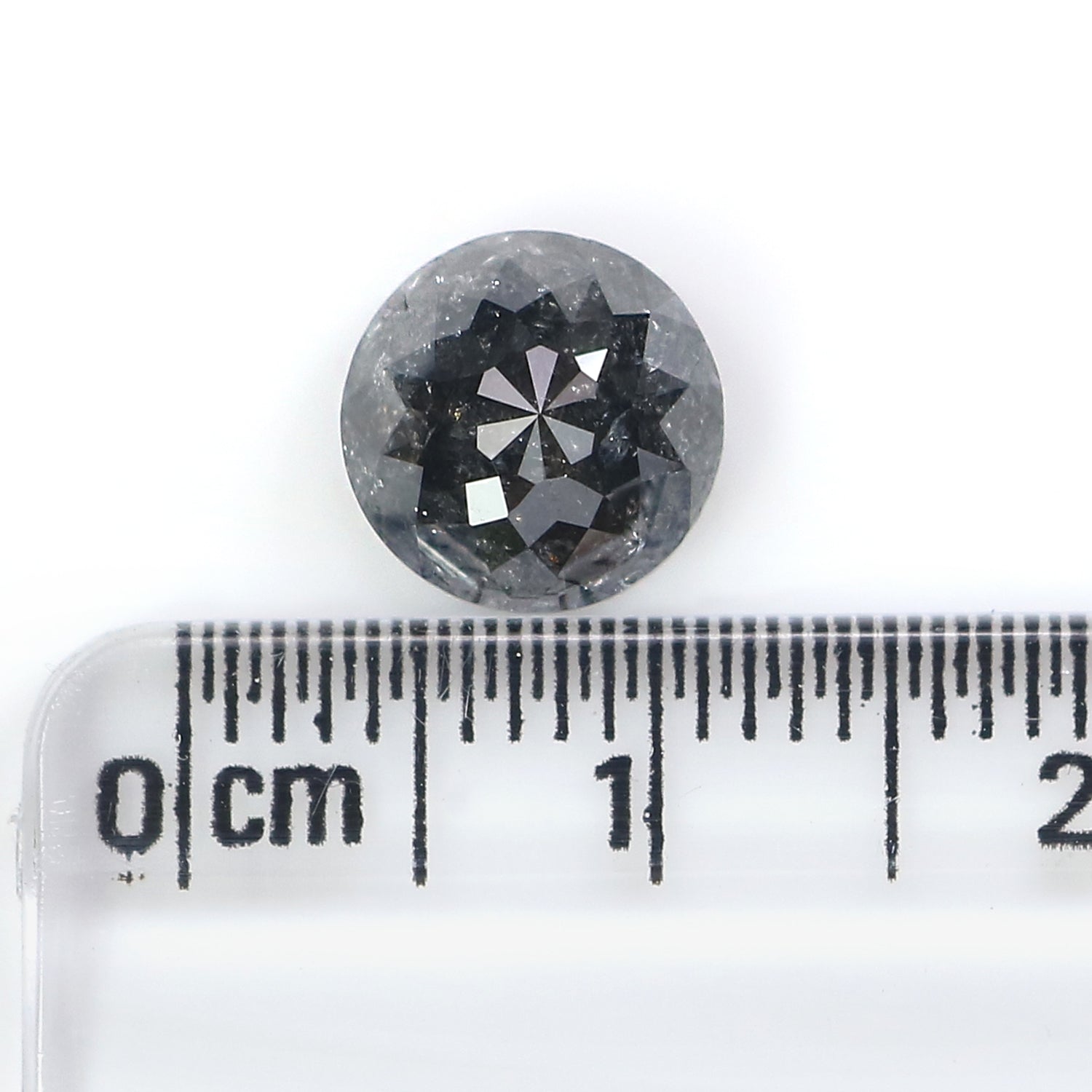2.49 CT Natural Loose Round Rose Cut Diamond Salt And Pepper Round Diamond 8.15 MM Natural Loose Black Grey Color Rose Cut Diamond QL202