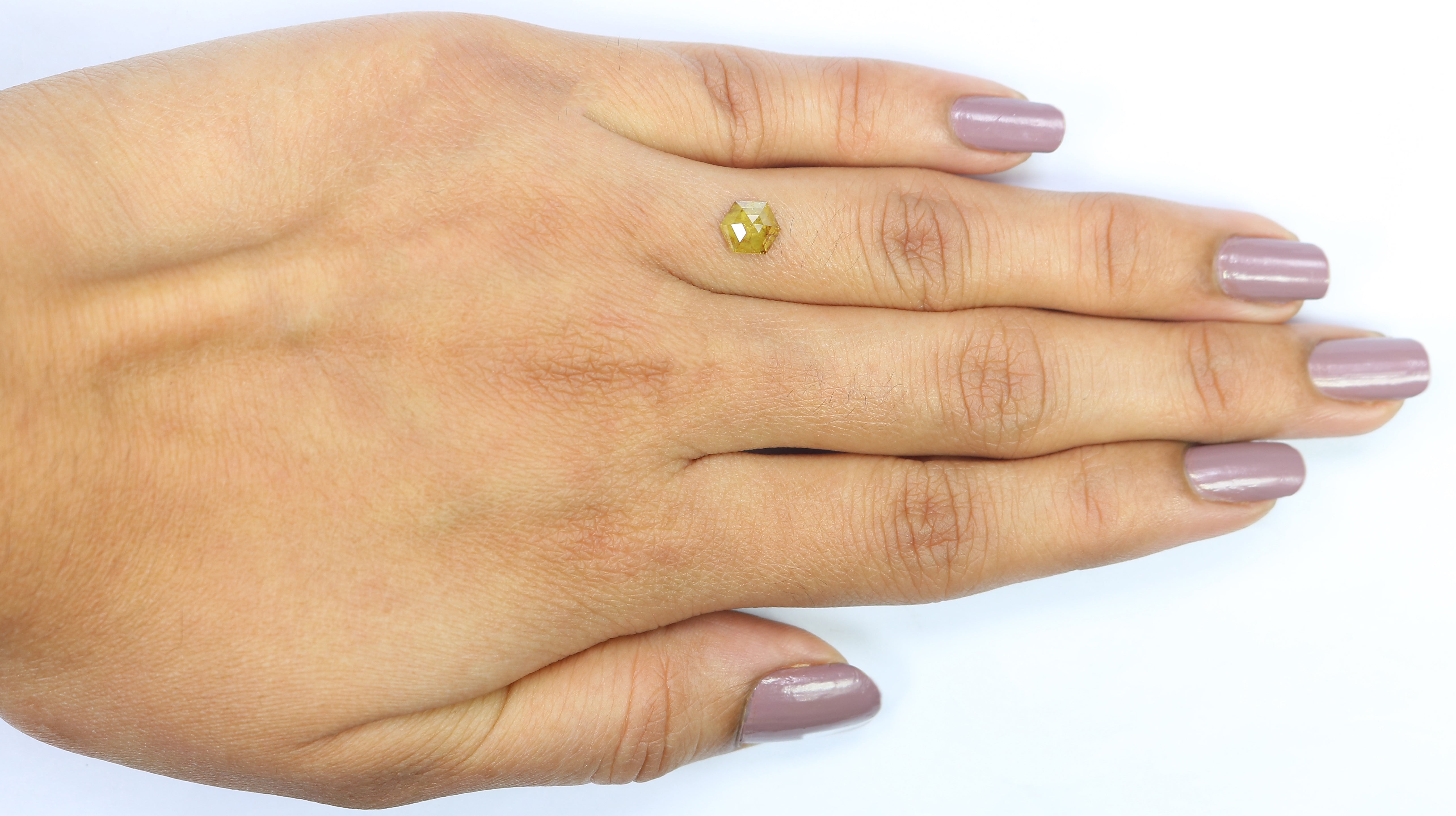 0.64 CT Natural Loose Hexagon Diamond Yellow Color Diamond Natural Loose Diamond 5.50 MM Hexagon Cut Diamond Hexagon Shape Diamond KQ1278