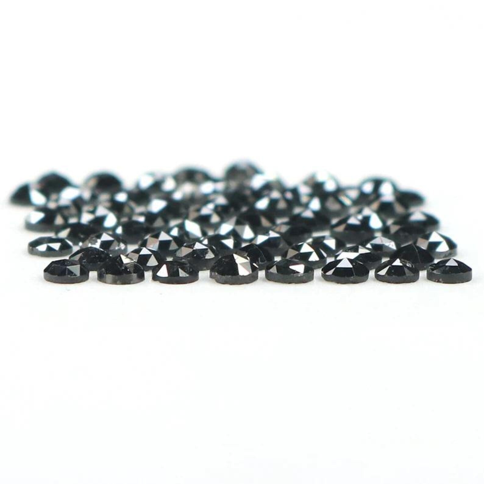 2.71 CT Natural Loose Round Shape Diamond Black Color Round Diamond 2.10 MM Natural Diamond Black Color Round Rose Cut Diamond NQB1809