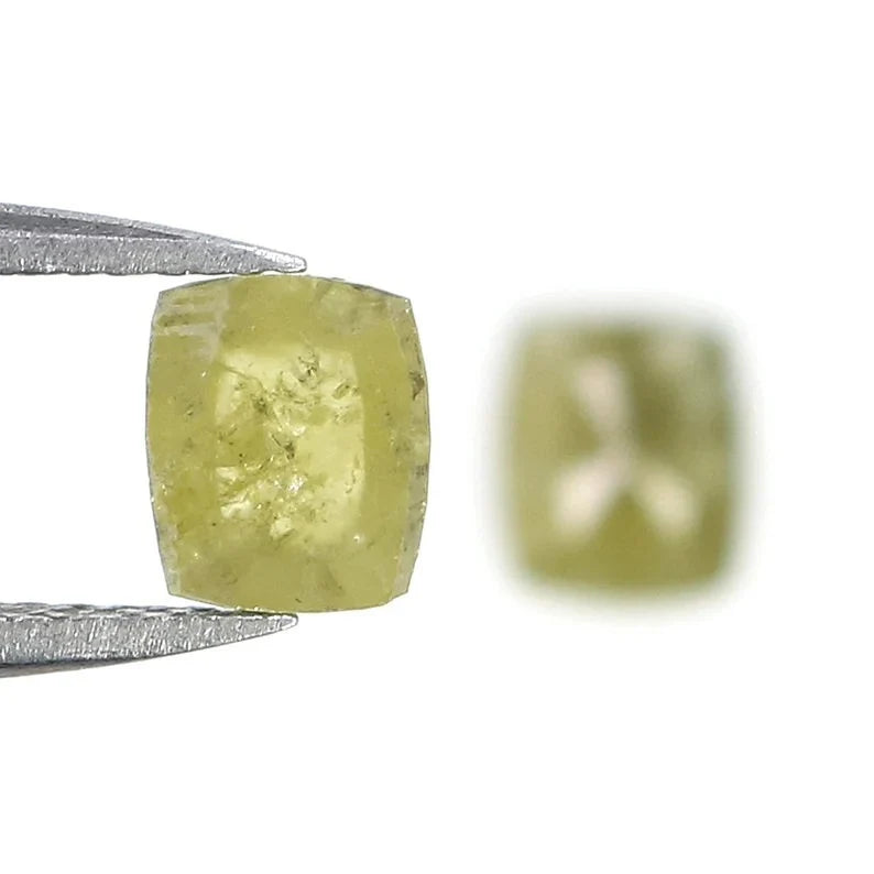 0.99 Ct Natural Loose Cushion Shape Pair Diamond Yellow Color Cushion Diamond 5.75 MM Natural Yellow Color Cushion Rose Cut Diamond NQ2469