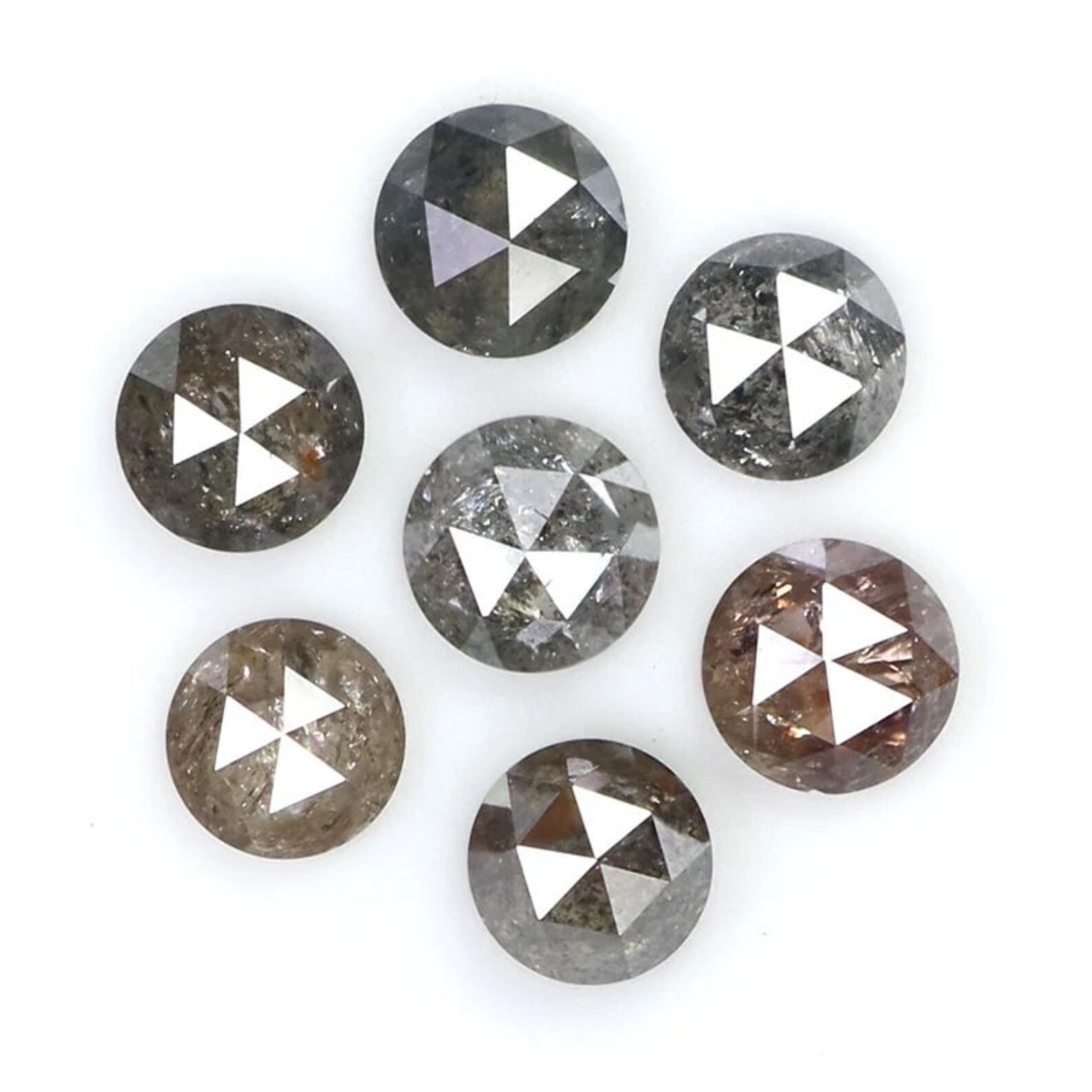 1.16 CT Natural Loose Round Shape Diamond Salt And Pepper Round Shape Diamond 3.35 MM Natural Black Grey Color Round Rose Cut Diamond NQ2066