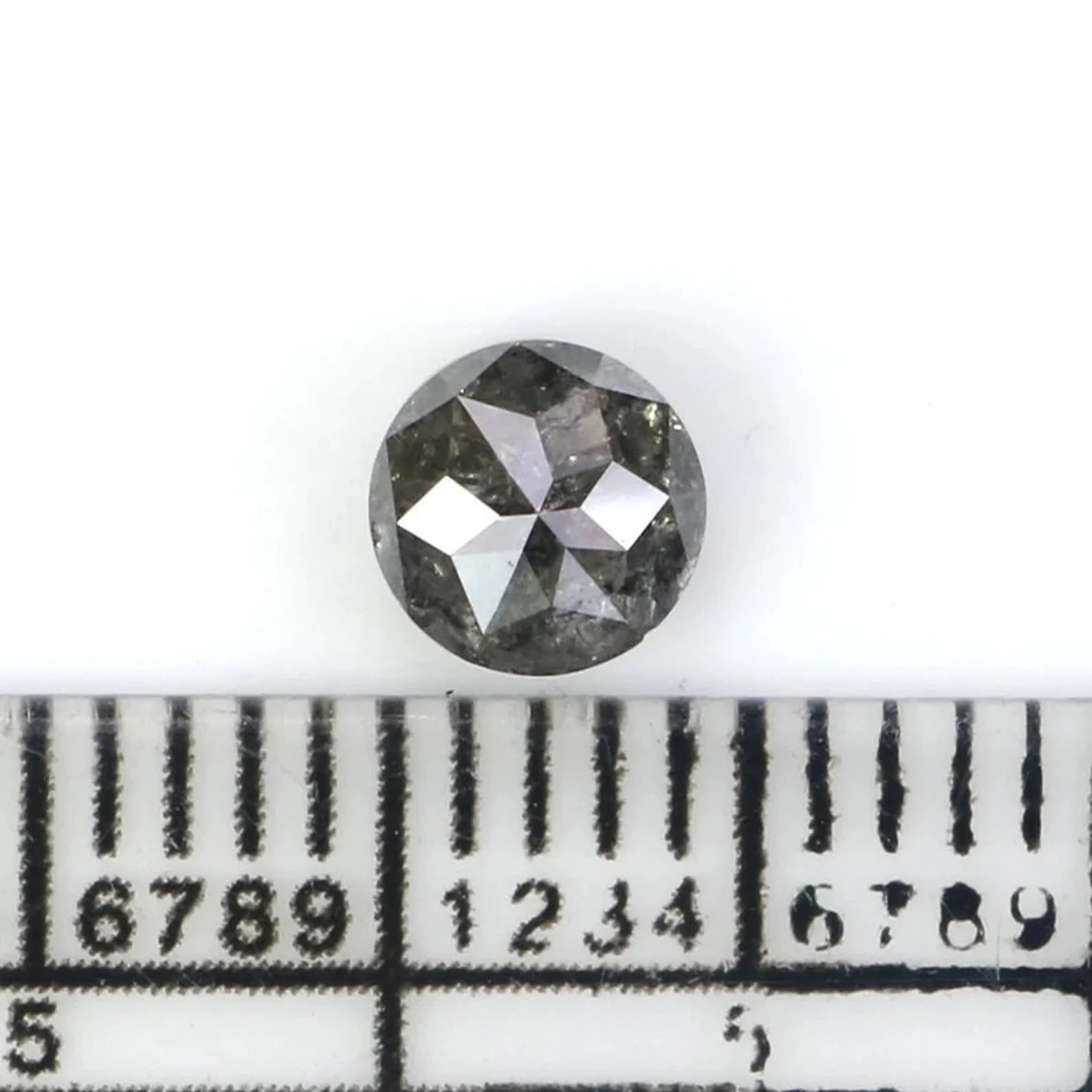 0.58 CT Natural Loose Round Shape Diamond Salt And Pepper Round Cut Diamond 4.75 MM Natural Black Grey Color Round Rose Cut Diamond NQ2309