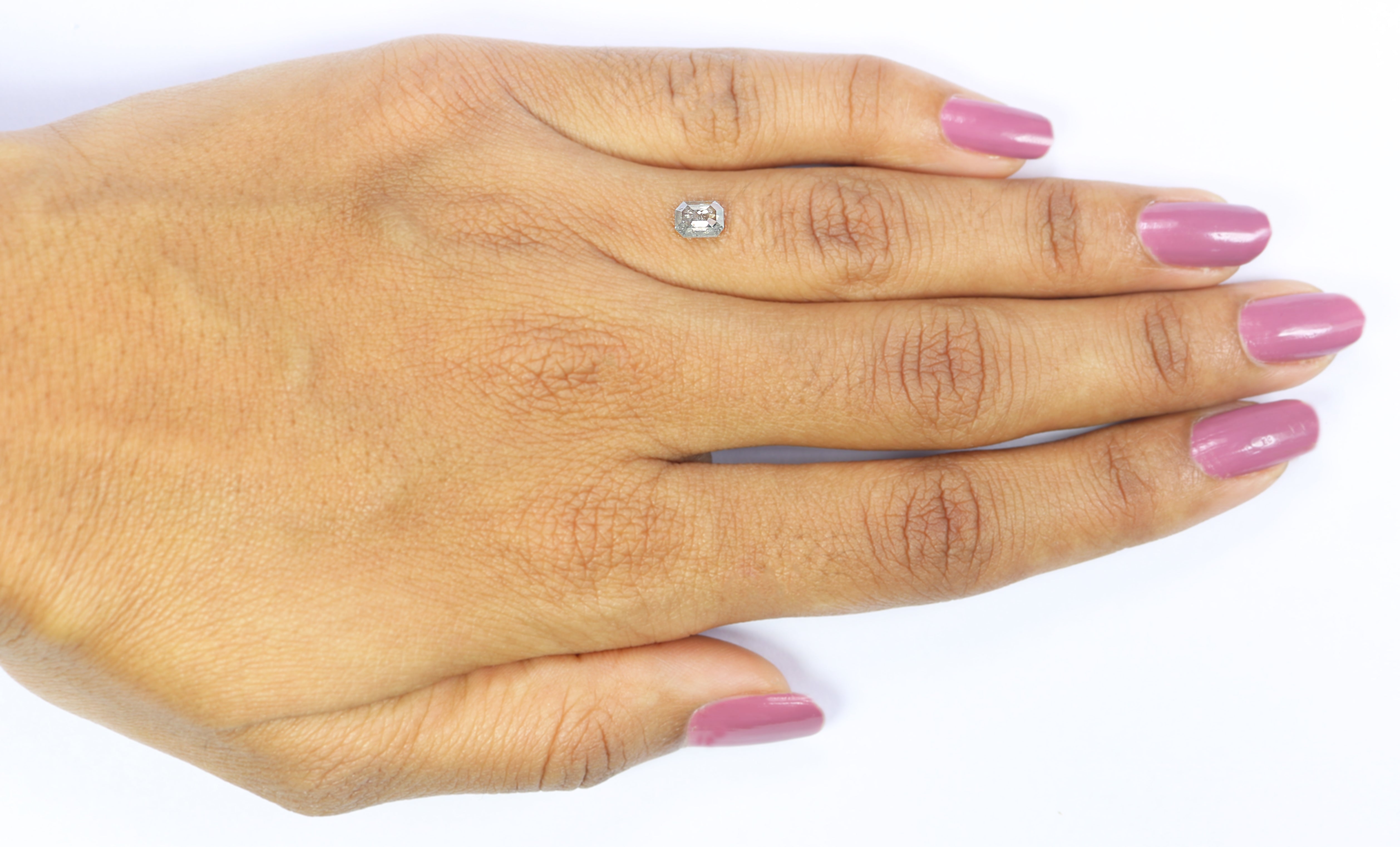 0.53 CT Natural Loose Emerald Cut Diamond Salt And Pepper Emerald Diamond 5.50 MM Natural Black Grey Color Emerald Rose Cut Diamond LQ2018