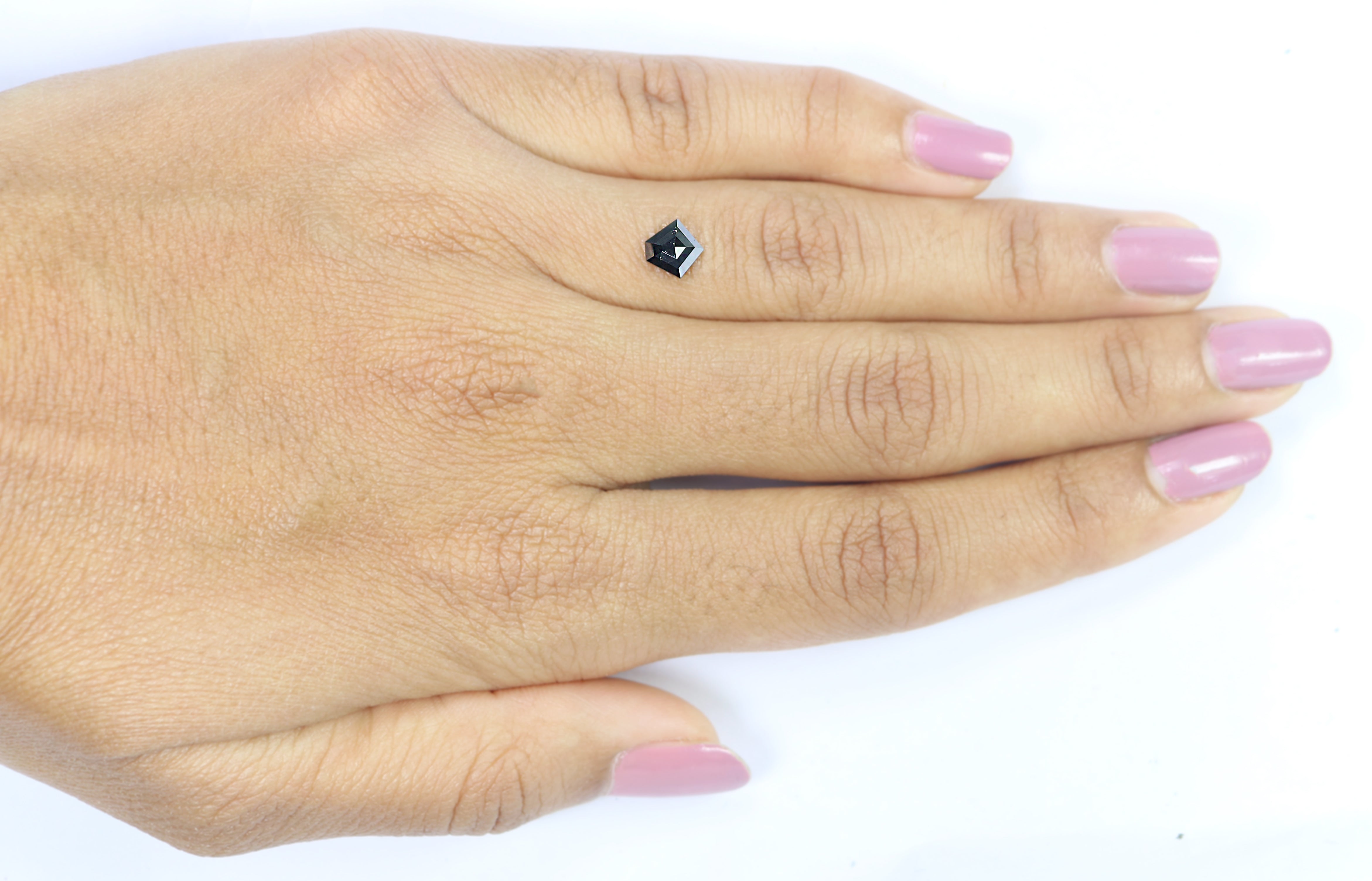 0.70 CT Natural Loose Pentagon Shape Diamond Black Color Pentagon Diamond 6.25 MM Natural Loose Black Color Pentagon Rose Cut Diamond LQ9764