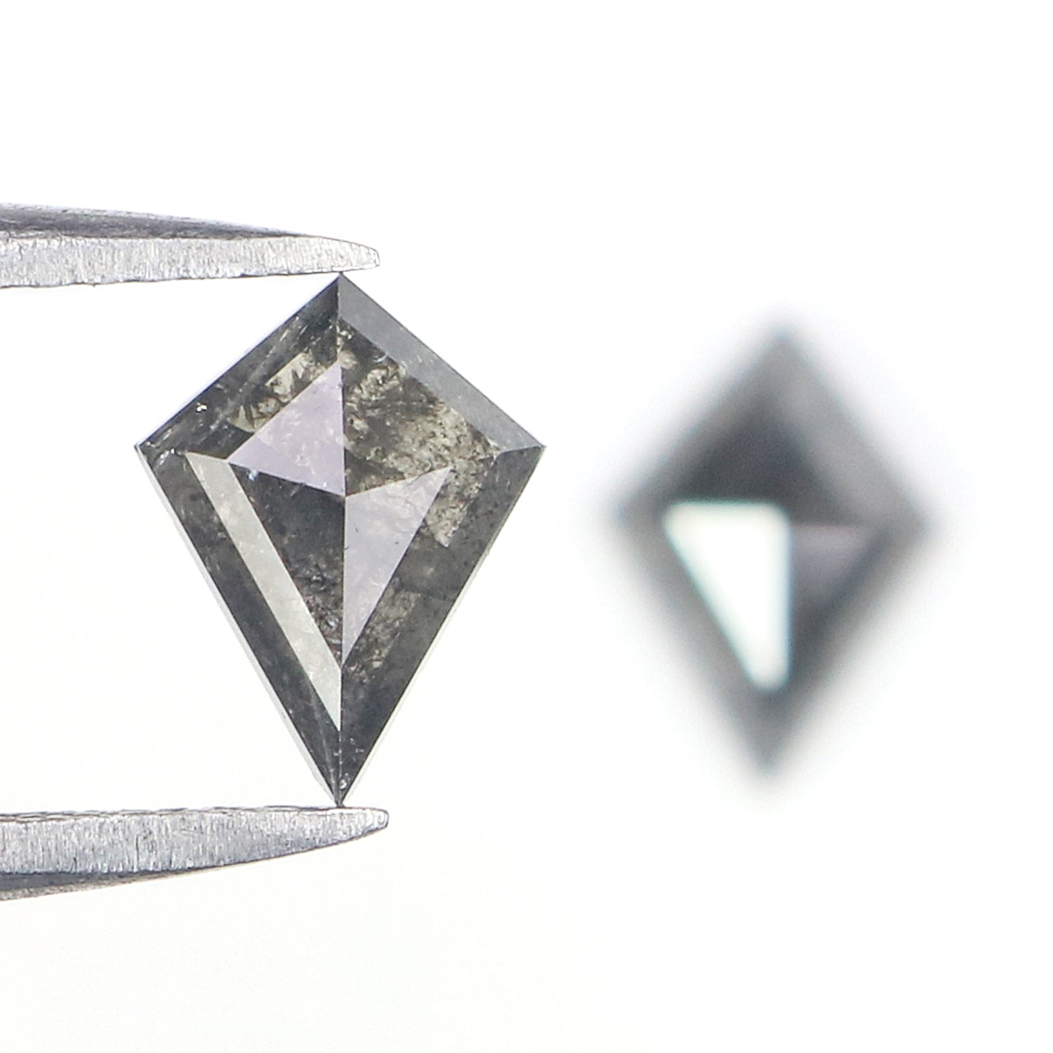 1.31 CT Natural Loose Kite Cut Pair Diamond Salt And Pepper Kite Diamond 8.15 MM Natural Loose Black Grey Color Kite Rose Cut Diamond L3444