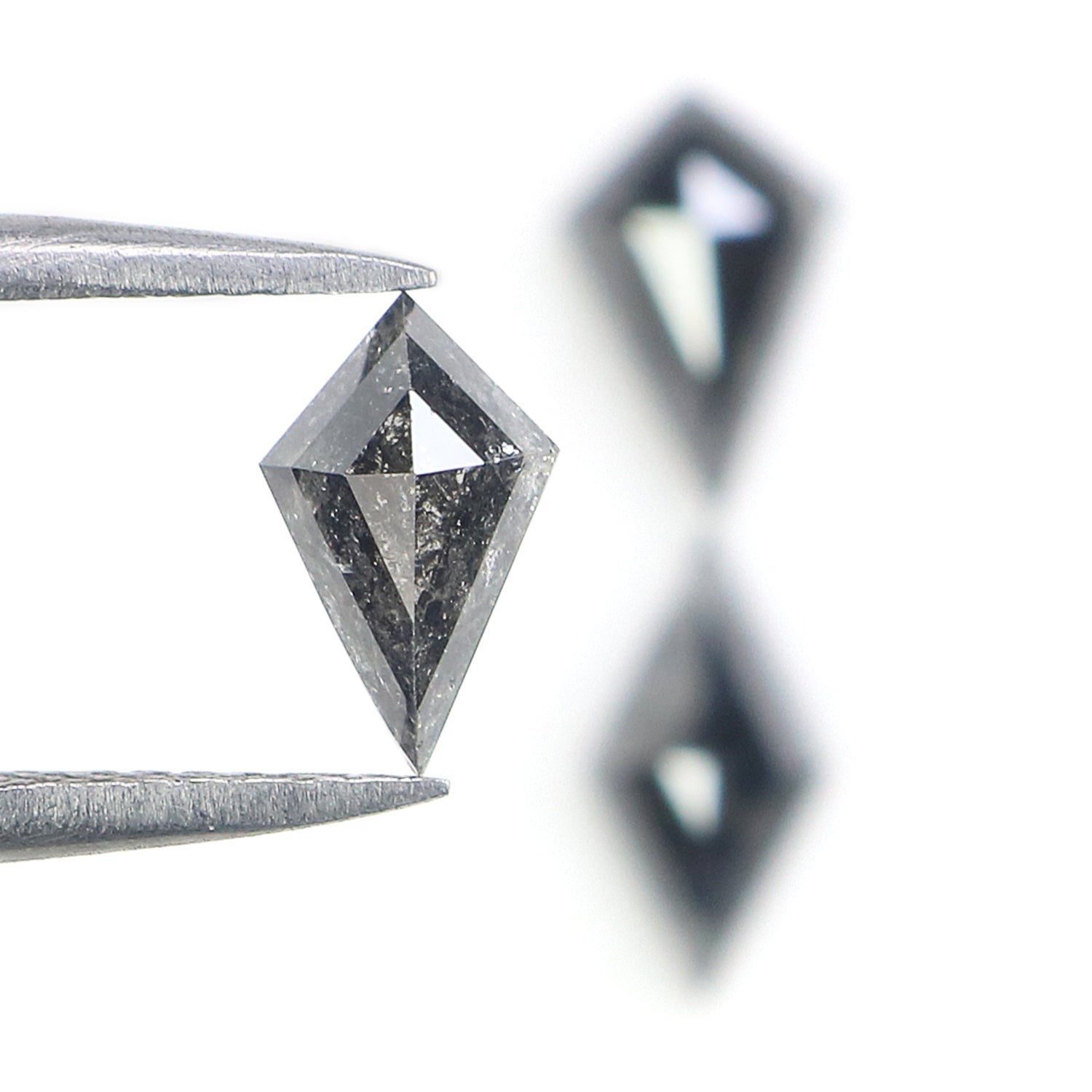1.94 CT Natural Loose Kite Shape Diamond Salt And Pepper Kite Cut Diamond 8.80 MM Natural Black Grey Color Kite Rose Cut Diamond L3442