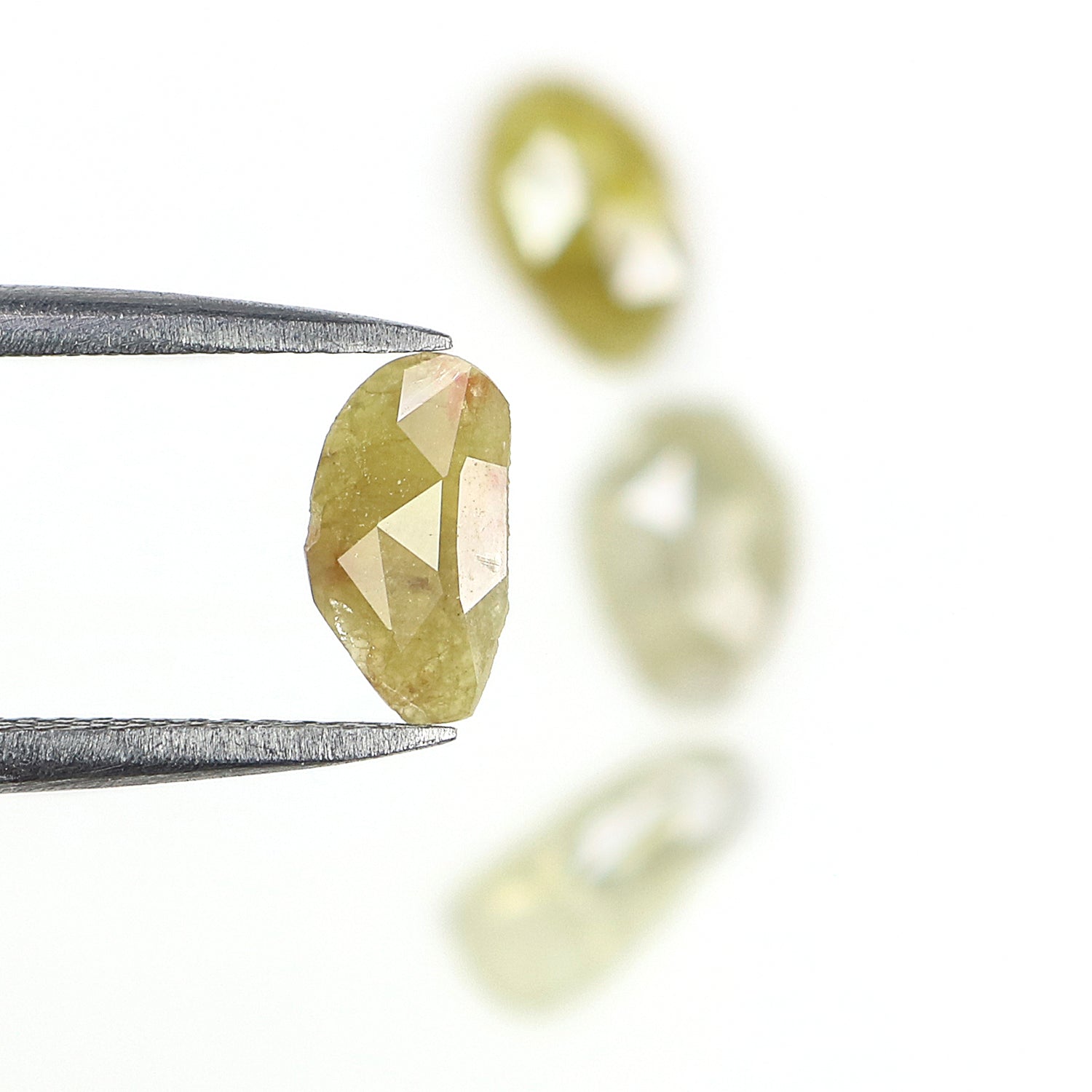 1.94 Ct Natural Loose Slice Shape Diamond Gray Color Slice Cut Diamond 7.65 MM Natural Diamond Yellow Color Slice Rose Cut Diamond NQ1192