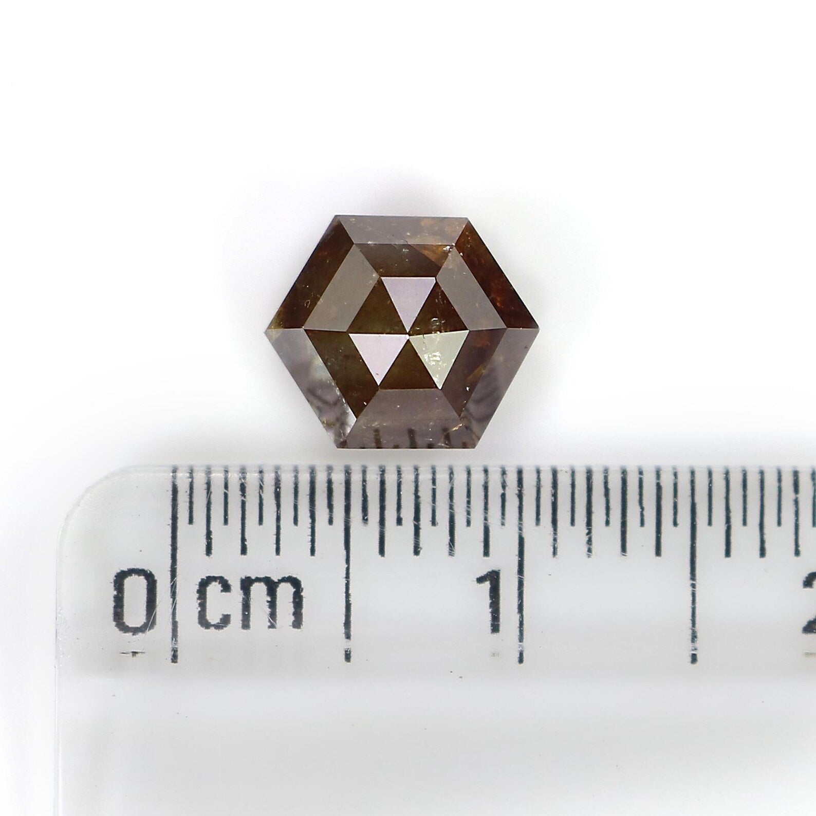 2.26 CT Natural Loose Hexagon Shape Diamond Dark Brown Color Hexagon Cut Diamond 6.90 MM Natural Loose Hexagon Shape Rose Cut Diamond QN9237
