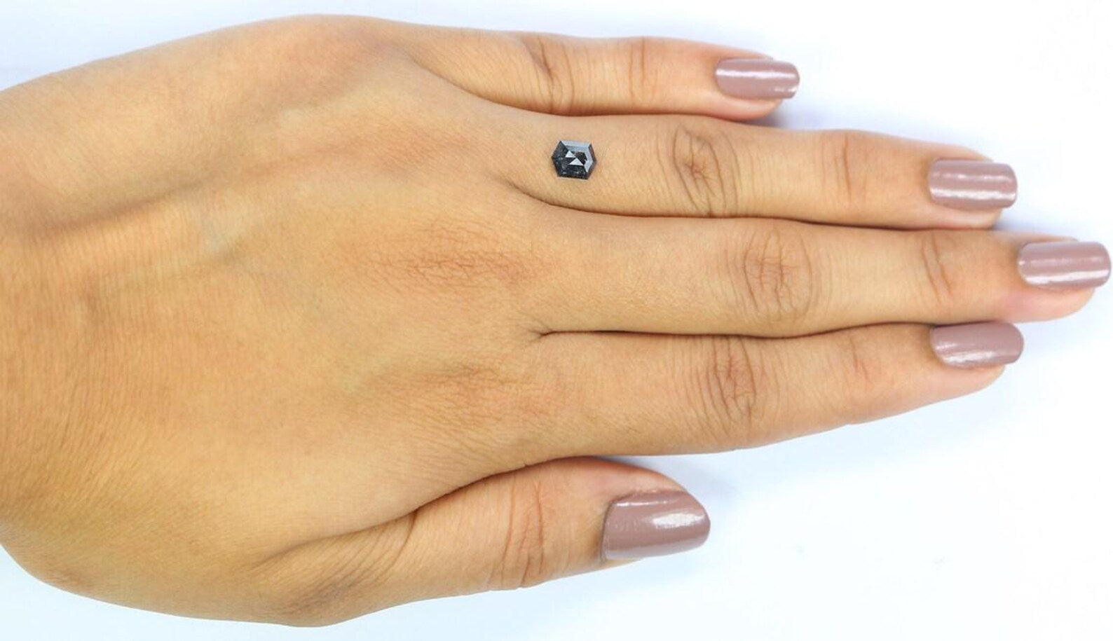 0.77 CT Natural Loose Hexagon Shape Diamond Salt And Pepper Hexagon Diamond 6.20 MM Natural Loose Diamond Hexagon Rose Cut Diamond NQ2467