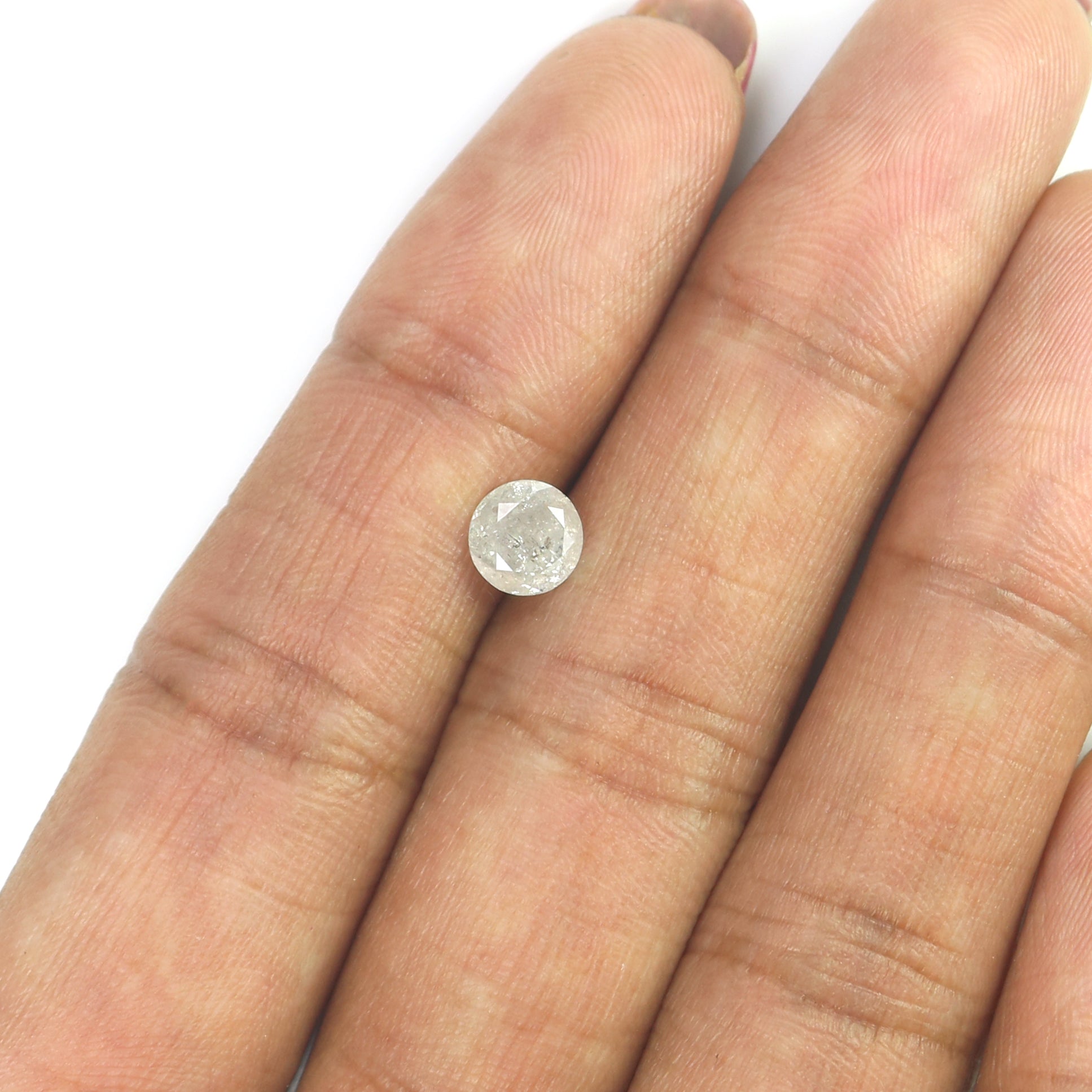 Natural Round Salt and Pepper Diamond 0.86 CT Loose Brilliant Cut Grey Color Stone 5.95 MM Rustic Diamond For Custom Engagement Ring L3619