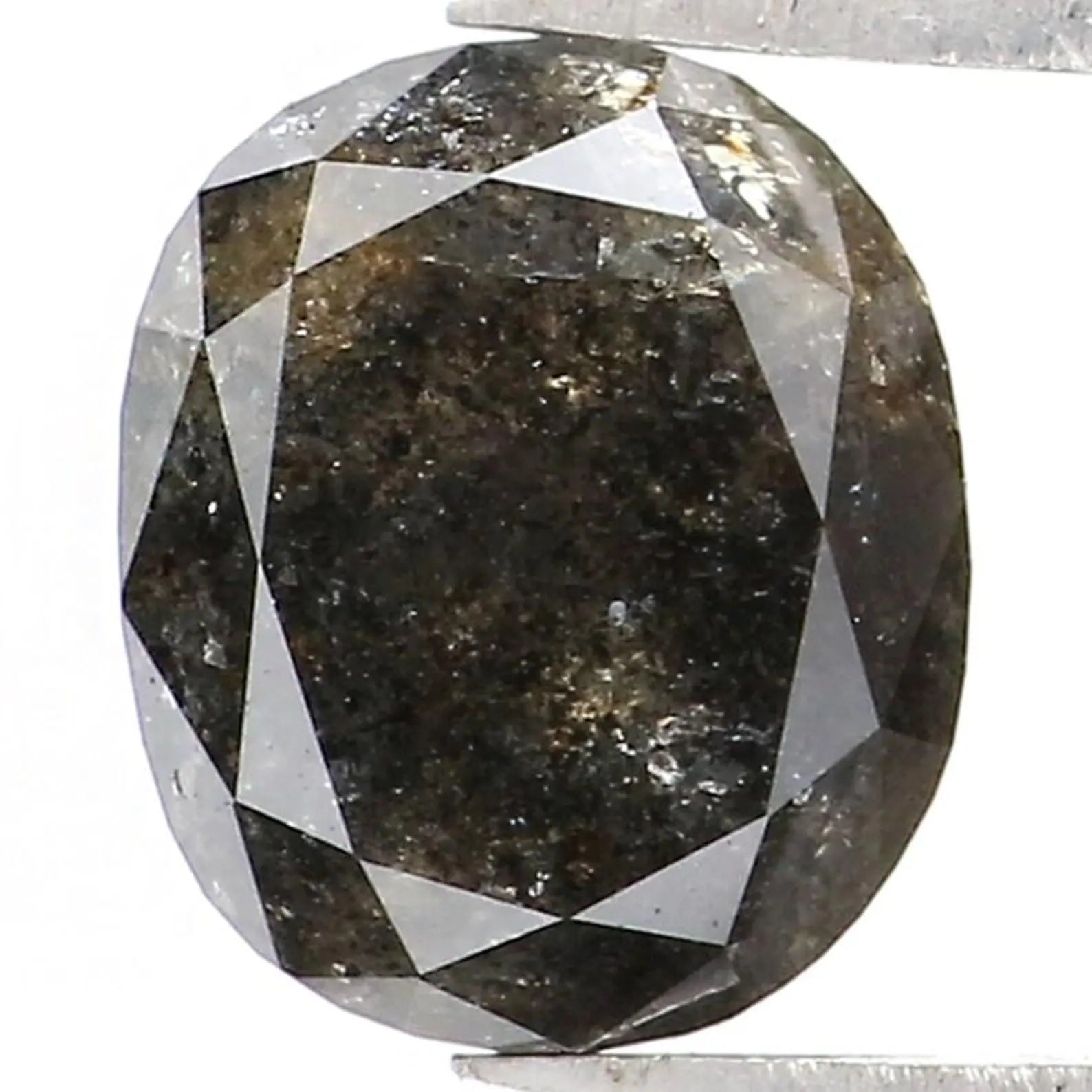 1.35 CT Natural Loose Oval Shape Diamond Salt And Pepper Oval Diamond 6.70 MM Natural Diamond Black Grey Color Oval Rose Cut Diamond NQ9301