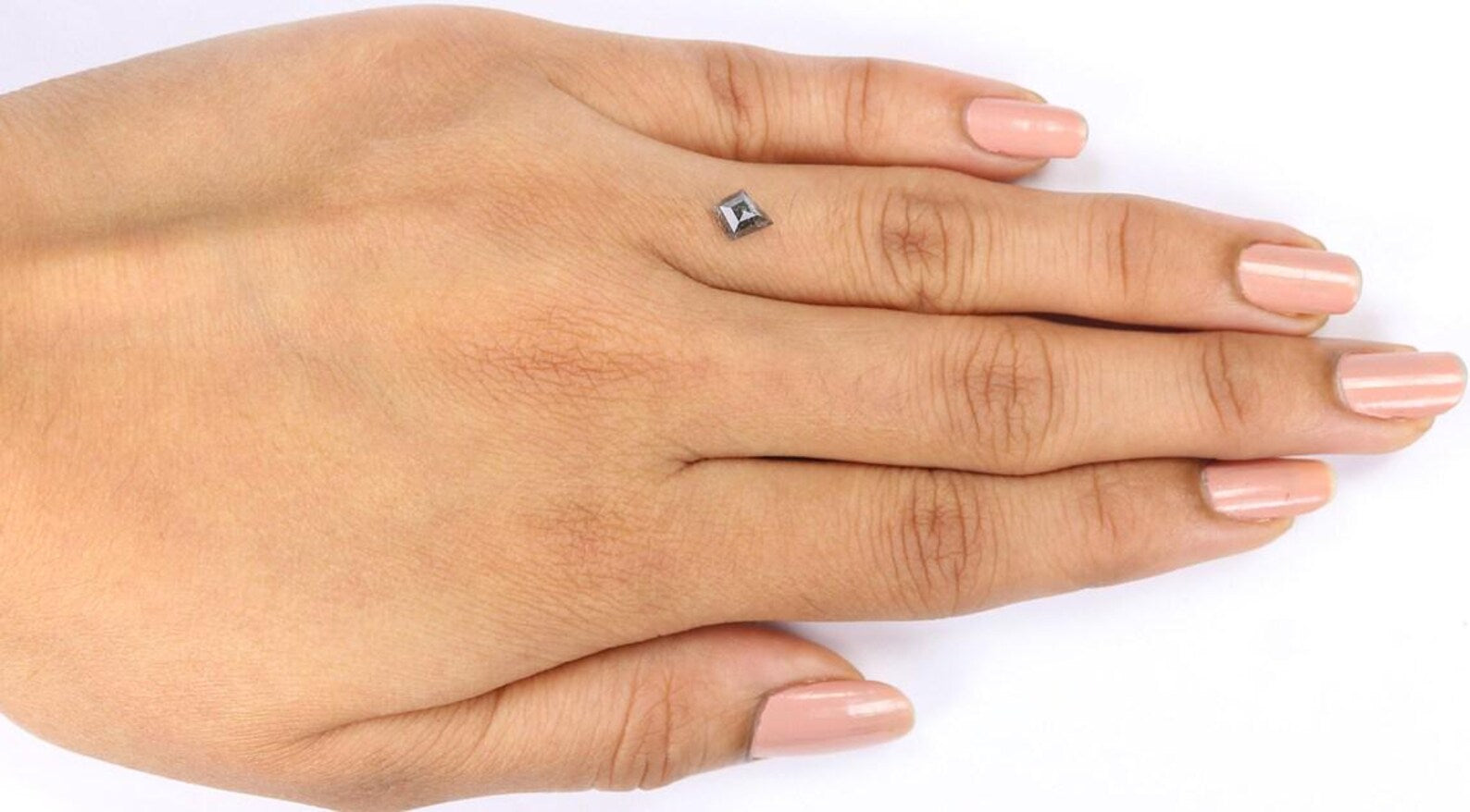 0.57 CT Natural Loose Kite Shape Diamond Salt And Pepper Kite Diamond 6.30 MM Natural Loose Black Grey Color Kite Rose Cut Diamond NQ1935