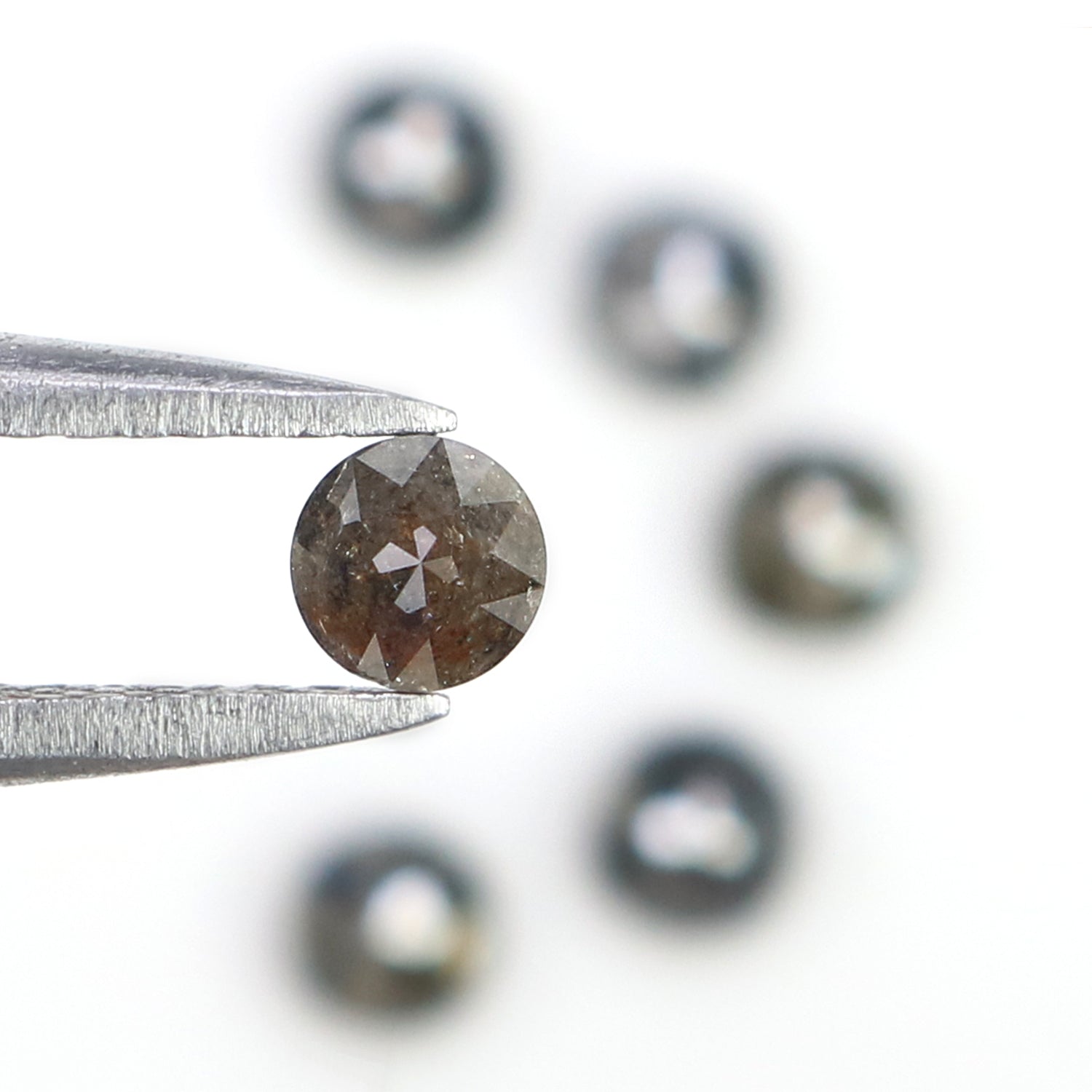 1.04 Ct Natural Loose Round Rose Cut Diamond Salt And Pepper Round Diamond 3.10 MM Natural Black Grey Color Round Rose Cut Diamond KR1379