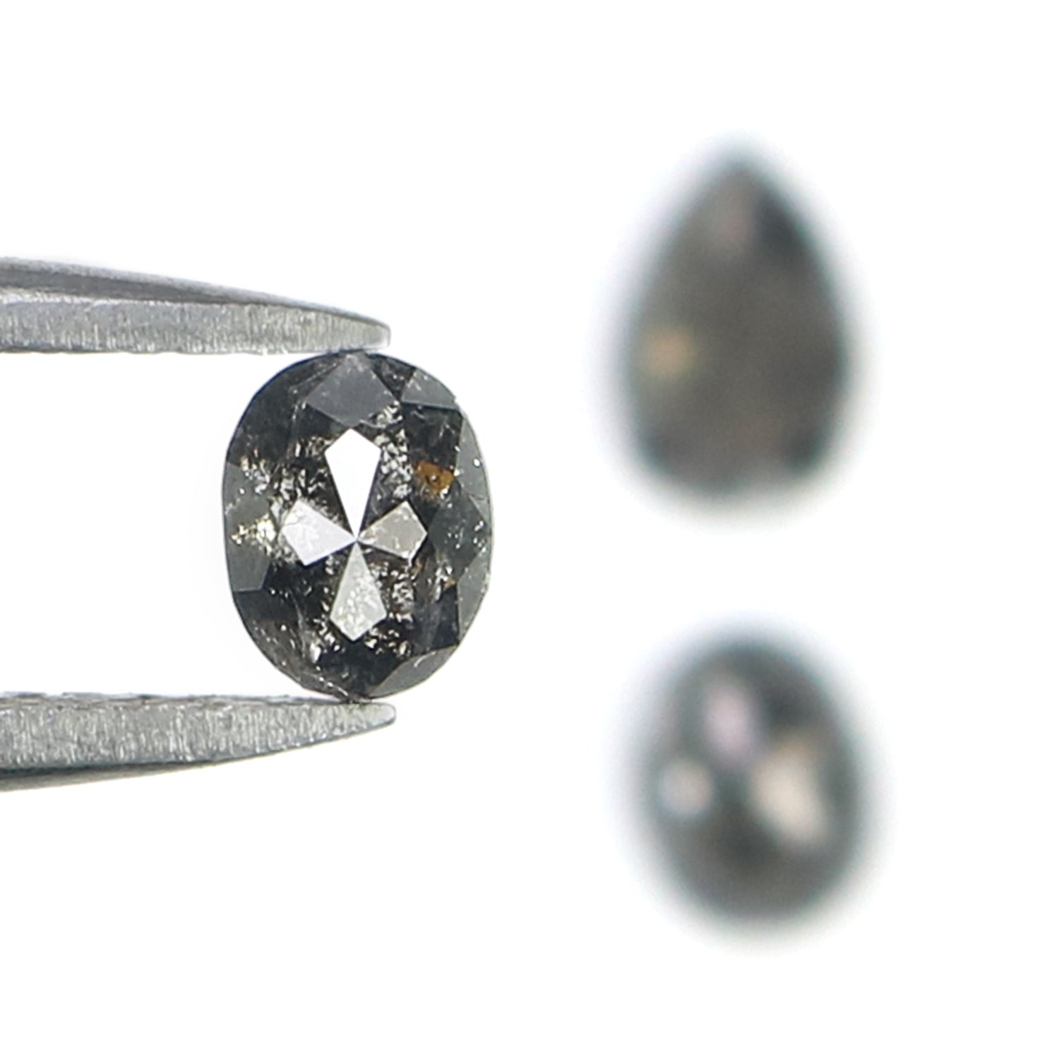 0.81 CT Natural Loose Mix Shape Diamond Salt And Pepper Mix Shape Diamond 4.45 MM Natural Black Grey Color Mix Shape Rose Cut Diamond L2446