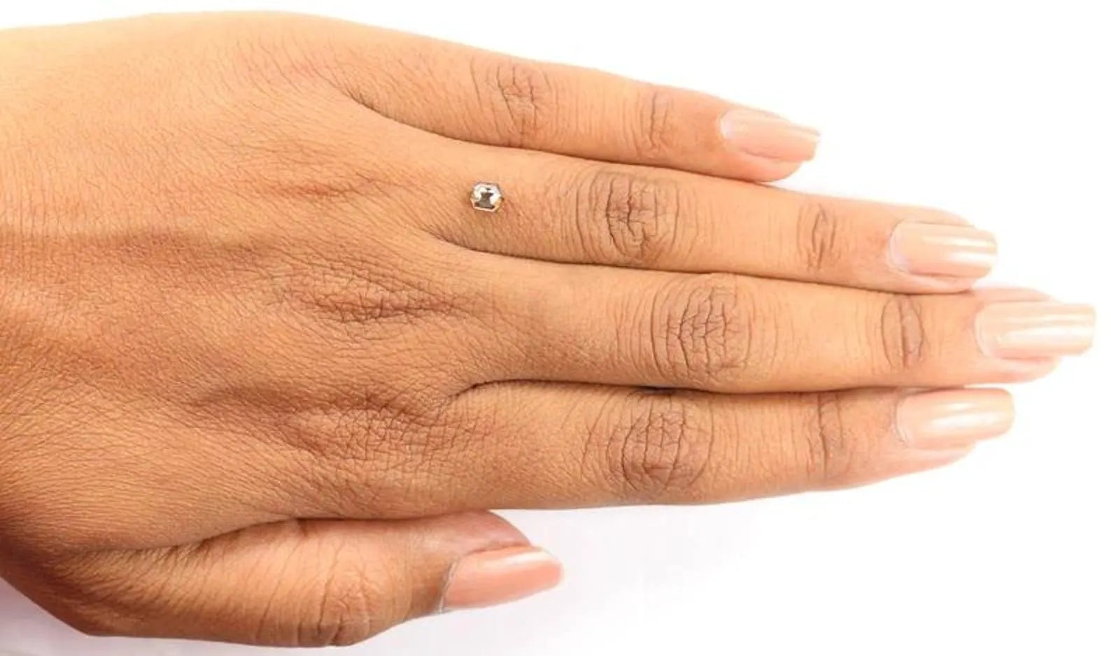 0.35 CT Natural Loose Hexagon Shape Diamond Brown Color Hexagon Diamond 4.80 MM Natural Loose Brown Color Hexagon Rose Cut Diamond NQ1218