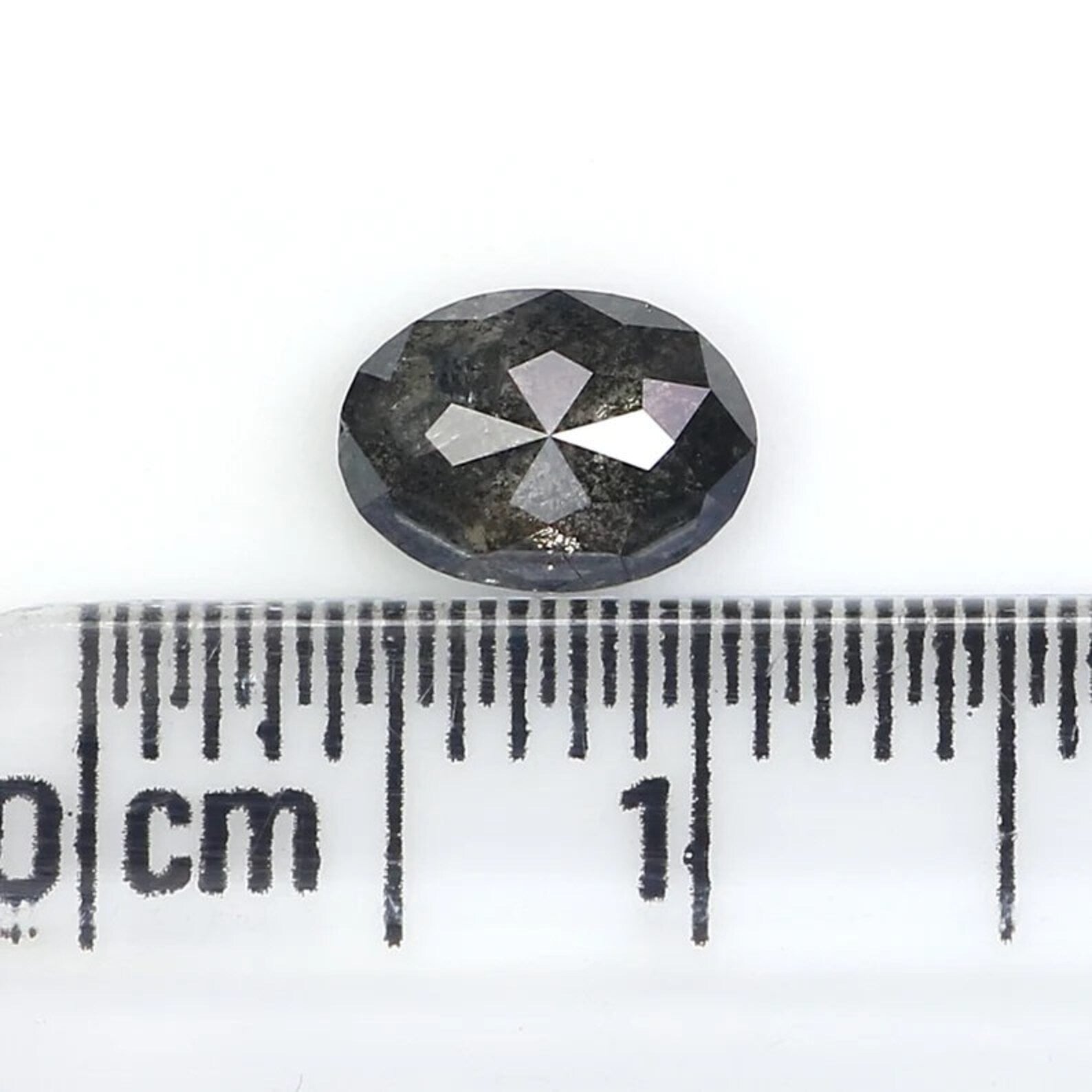 0.79 CT Natural Loose Oval Shape Diamond Salt And Pepper Oval Cut Diamond 6.90 MM Natural Black Grey Color Oval Rose Cut Diamond NQ2462