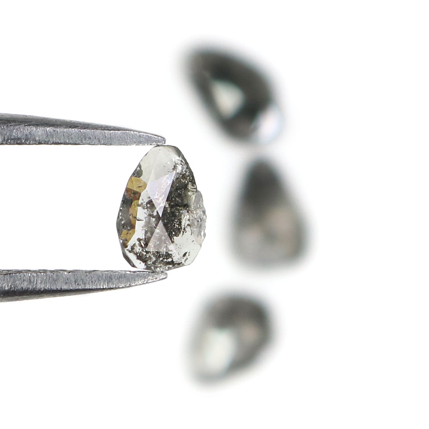 0.95 CT Natural Loose Slice Cut Diamond Salt And Pepper Slice Cut Diamond 5.40 MM Natural Loose Slice Cut Black Grey Color Diamond NQ1636