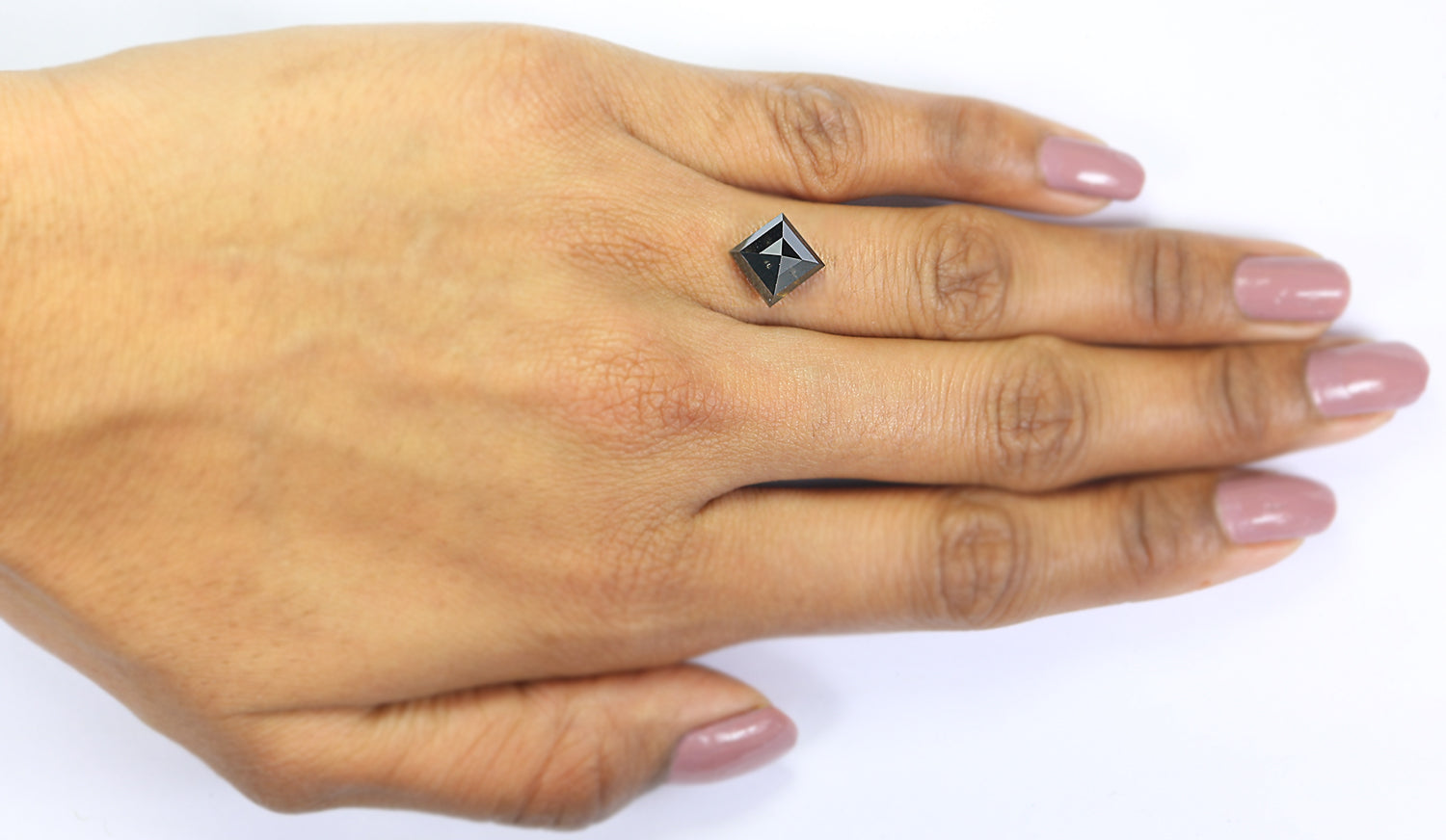 3.28 Ct Natural Loose Kite Shape Diamond Black Color Kite Shape Diamond 10.80 MM Natural Loose Black Diamond Kite Rose Cut Diamond QL9504