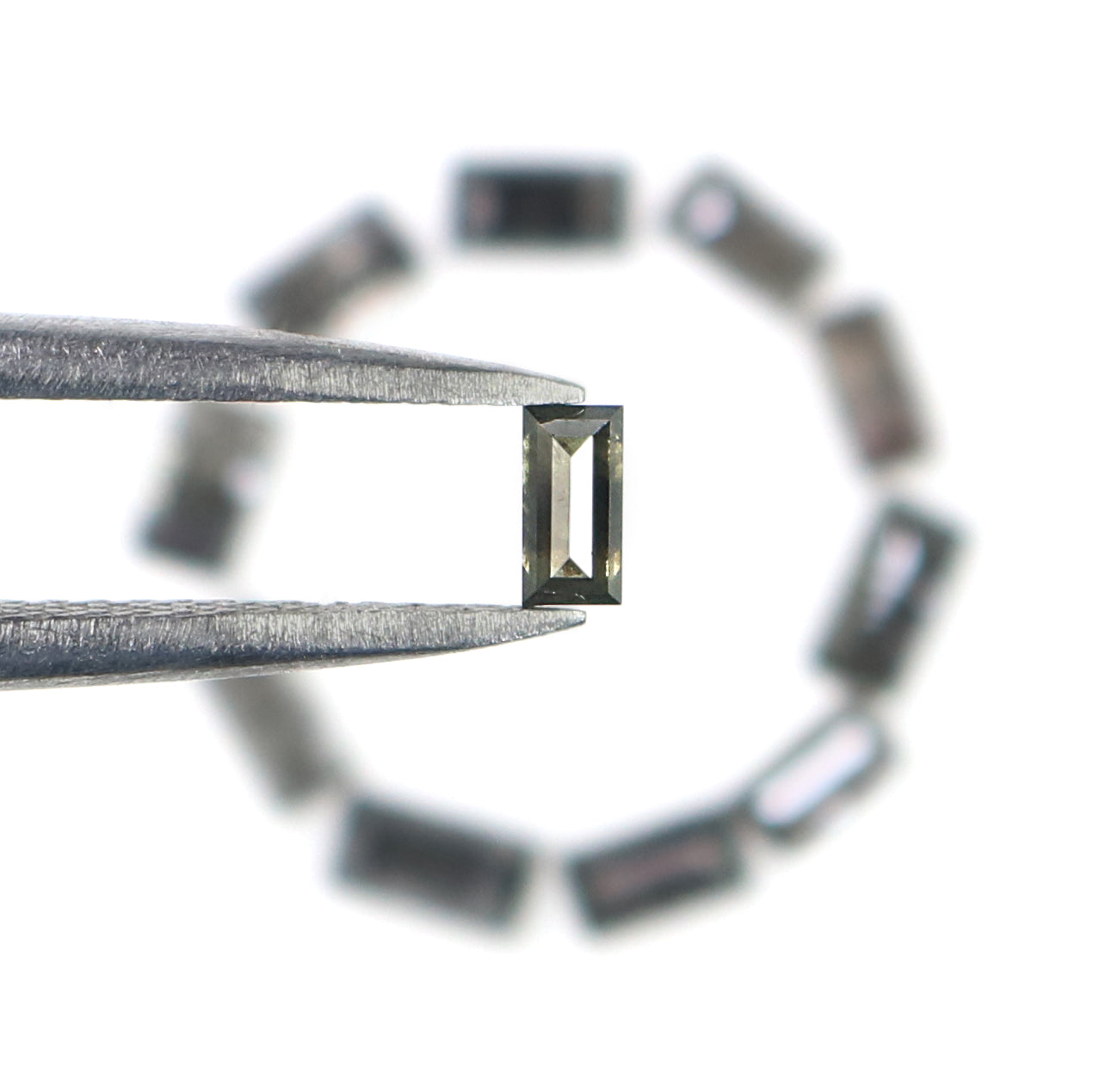 1.33 CT Natural Loose Baguette Cut Diamond Salt And Pepper Baguette Diamond 3.50 MM Natural Black Grey Color Baguette Rose Cut Diamond N1895