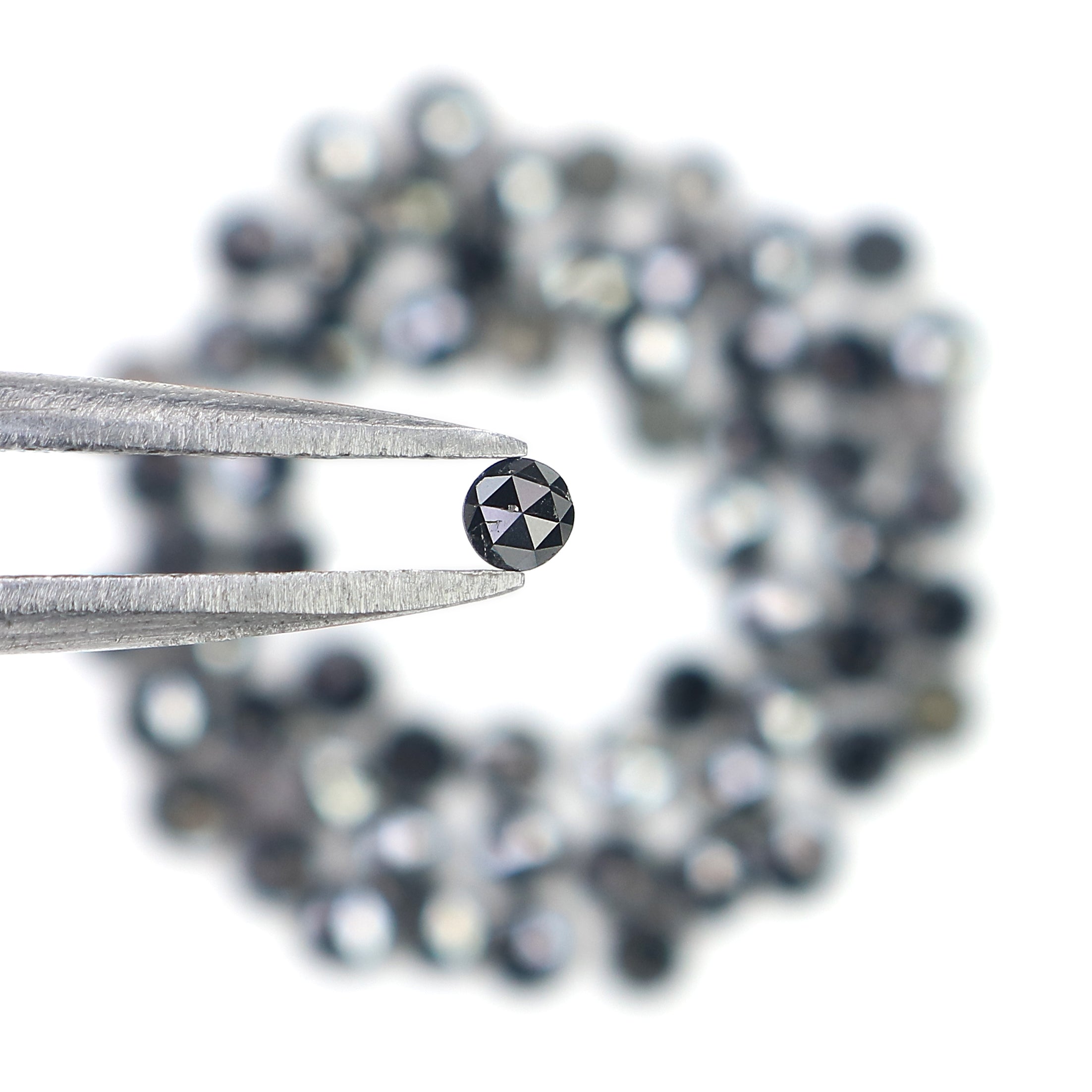 2.73 CT Natural Loose Round Rose Cut Diamond Black Color Round Shape Diamond 2.10 MM Natural Loose Black Color Round Rose Cut Diamond LQ1849
