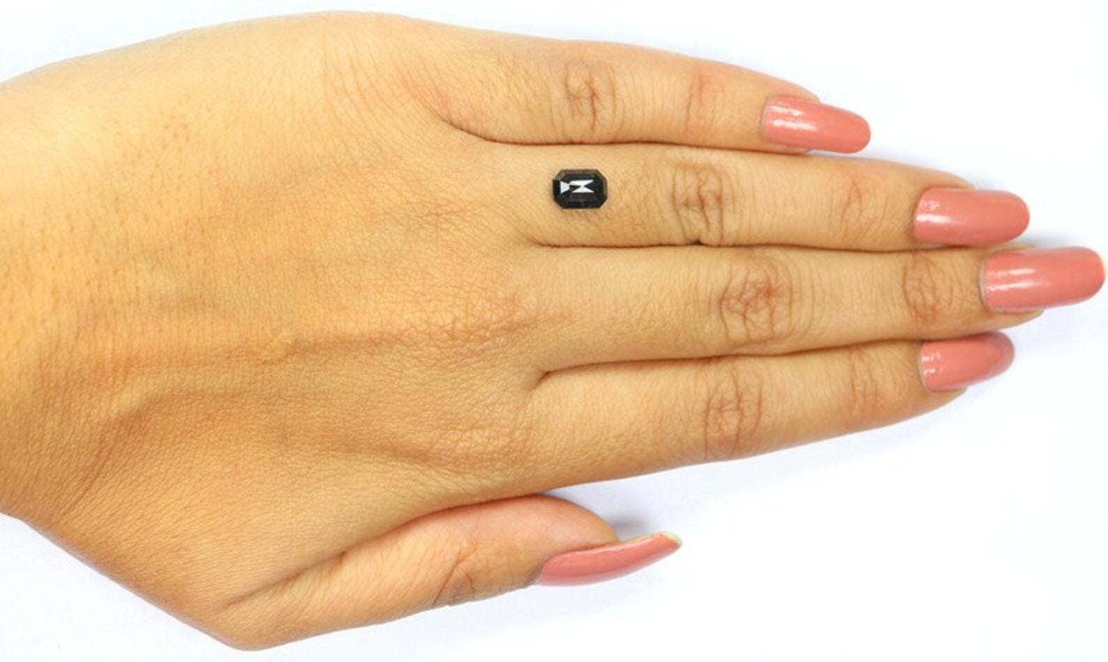 1.14 Ct Natural Loose Emerald Shape Diamond Salt And Pepper Emerald Cut Diamond 7.40 MM Black Grey Color Emerald Rose Cut Diamond NQ2087