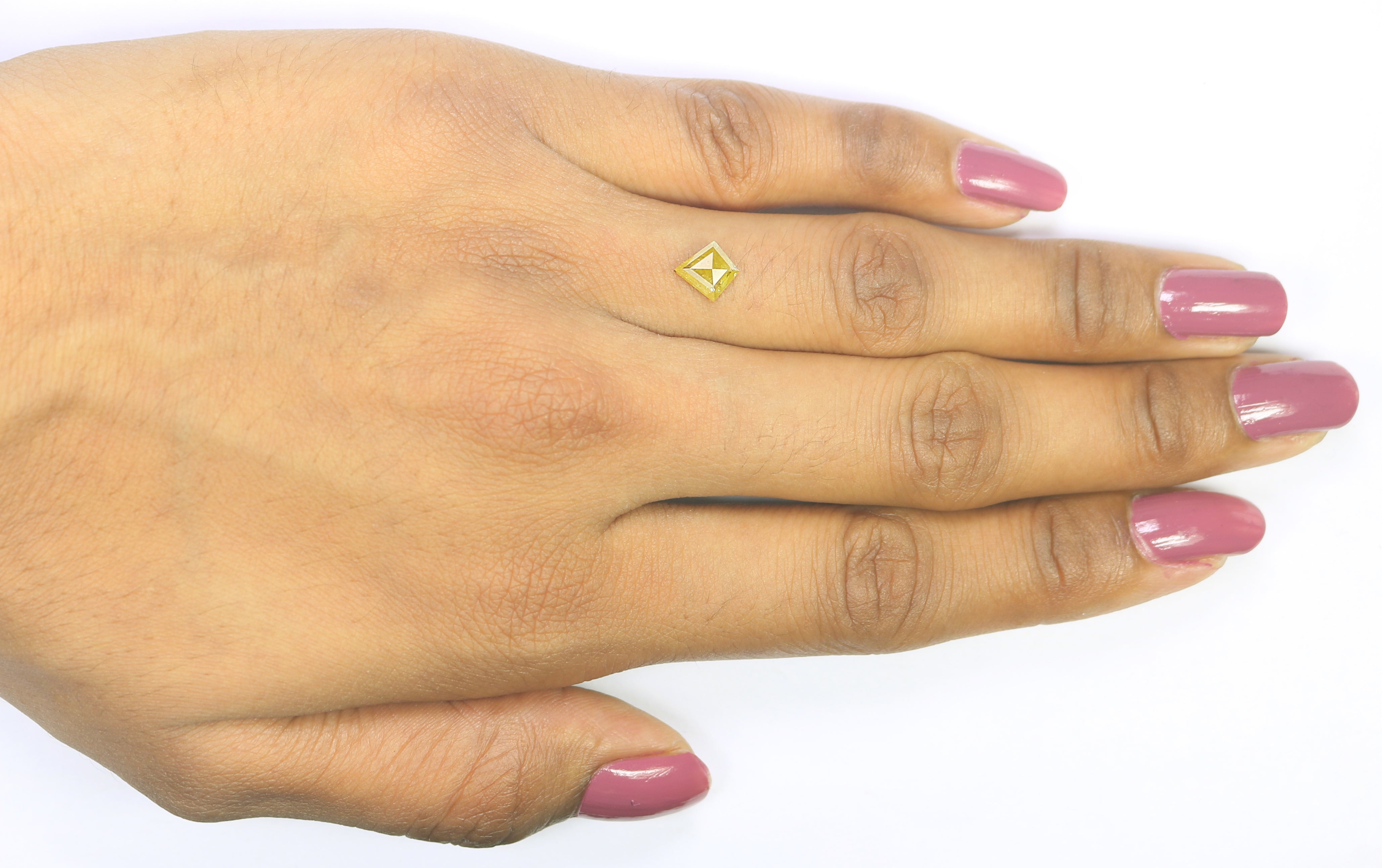 0.64 CT Natural Loose Kite Shape Diamond Yellow Color Kite Diamond 7.20 MM Natural Loose Yellow Color Diamond Kite Rose Cut Diamond N2654