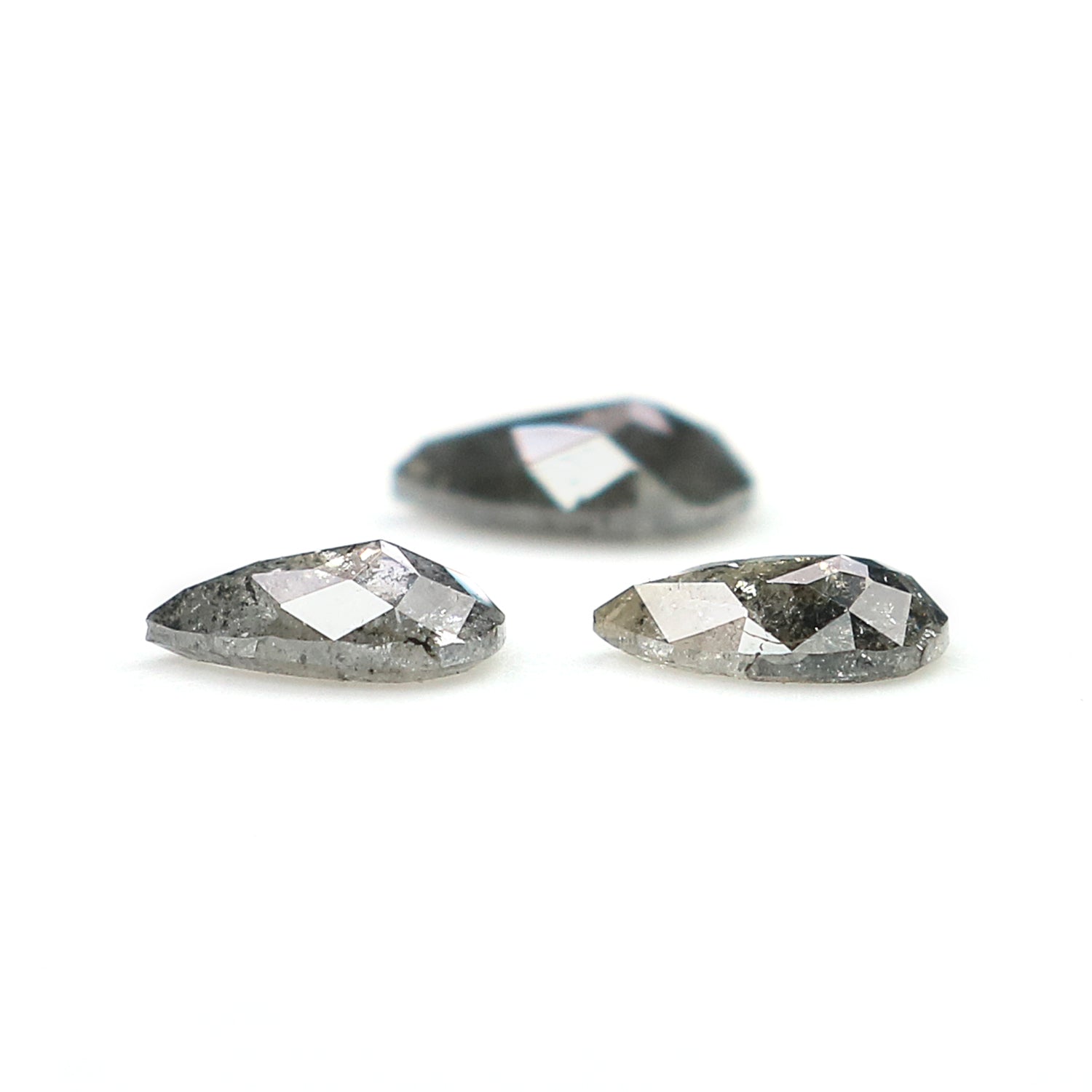 0.81 CT Natural Loose Pear Shape Diamond Salt And Pepper Pear Cut Diamond 5.70 MM Natural Loose Black Grey Color Pear Rose Cut Diamond N2285
