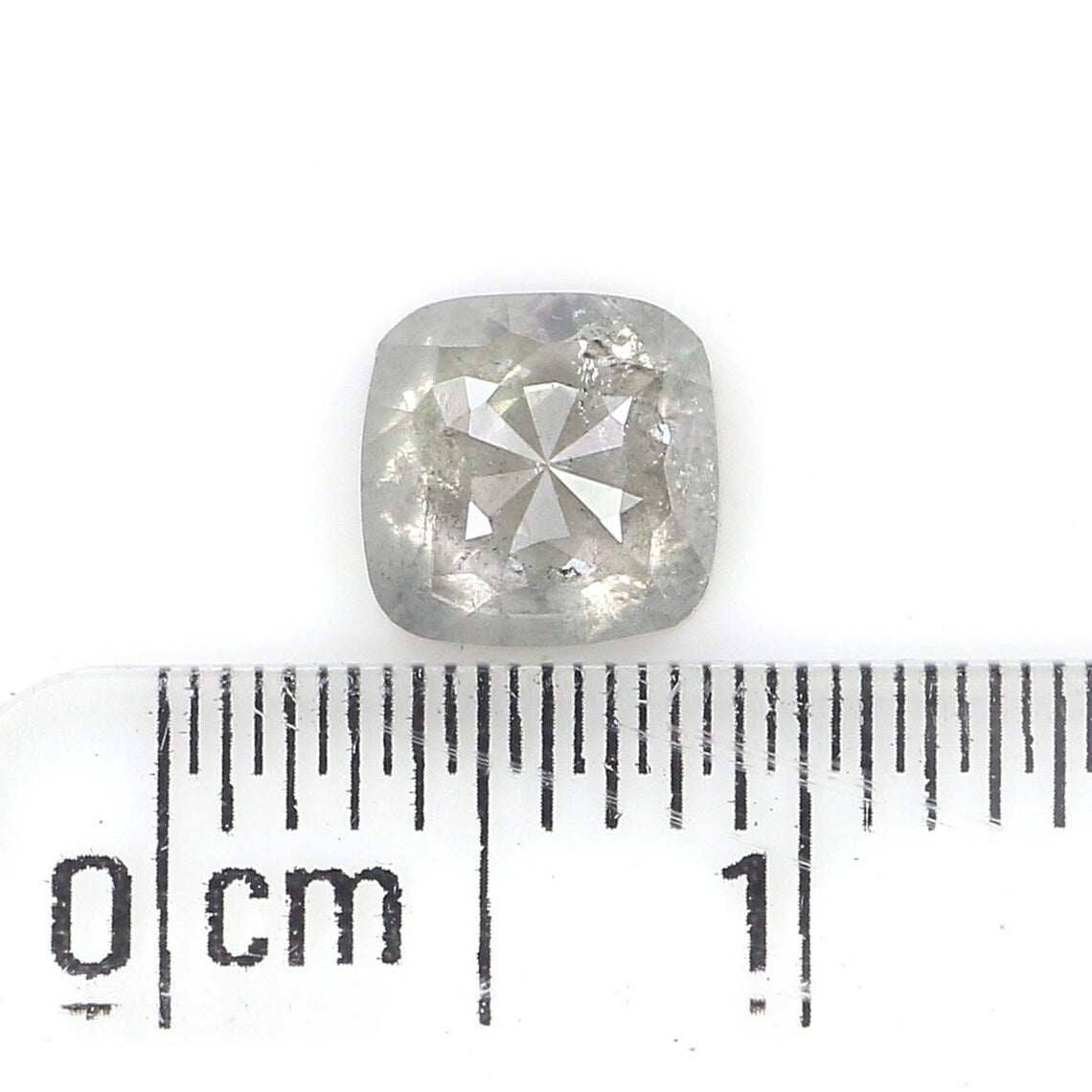 1.03 Ct Natural Loose Cushion Shape Diamond Salt And Pepper Cushion Diamond 5.60 MM Natural Black Grey Color Cushion Rose Cut Diamond QN9217