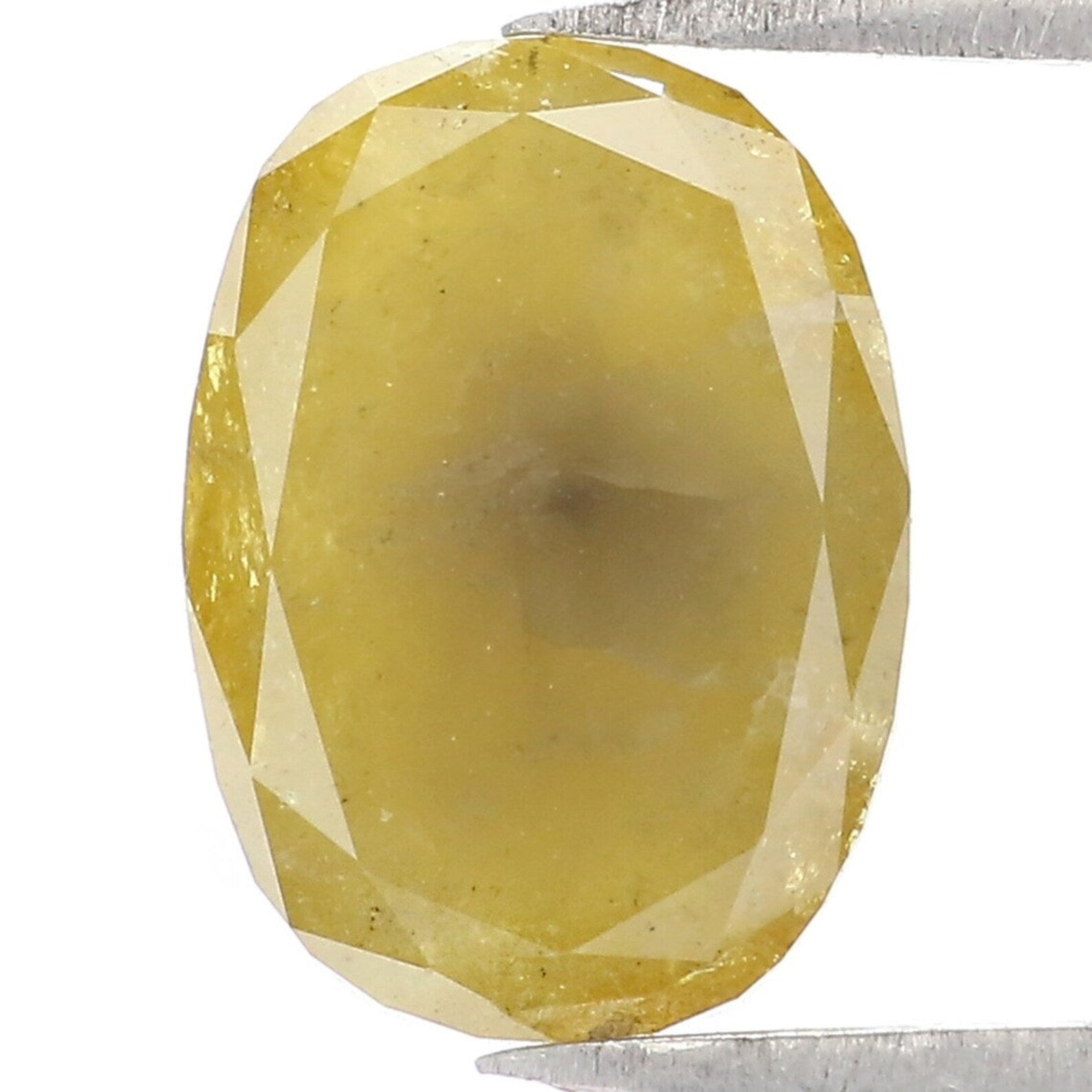 1.96 CT Natural Loose Oval Shape Diamond Yellow Green Color Oval Cut Diamond 9.30 MM Natural Loose Diamond Oval Rose Cut Diamond NQ9841