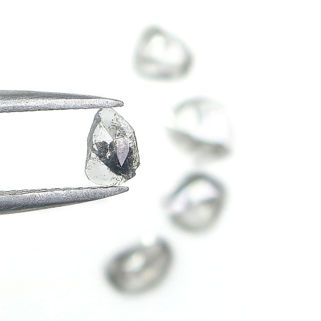 1.06 Ct Natural Loose Slice Shape Diamond Salt And Pepper Slice Cut Diamond 4.40 MM Natural Black Grey Diamond Irregular Cut Diamond LQ1514