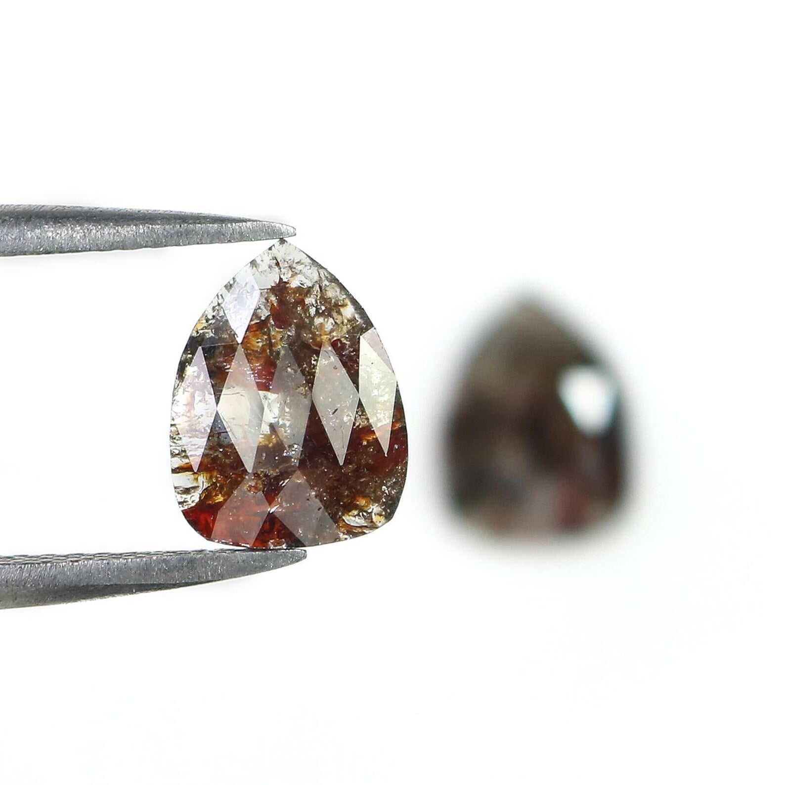 1.88 CT Natural Loose Pear Shape Pair Diamond Brown Color Pear Diamond 9.00 MM Natural Loose Diamond Pear Shape Rose Cut Diamond NQ8365