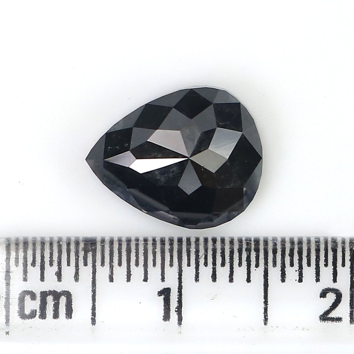 2.75 CT Natural Loose Pear Shape Diamond Black Color Pear Cut Diamond 10.30 MM Natural Loose Diamond Black Color Pear Rose Cut Diamond QL3107