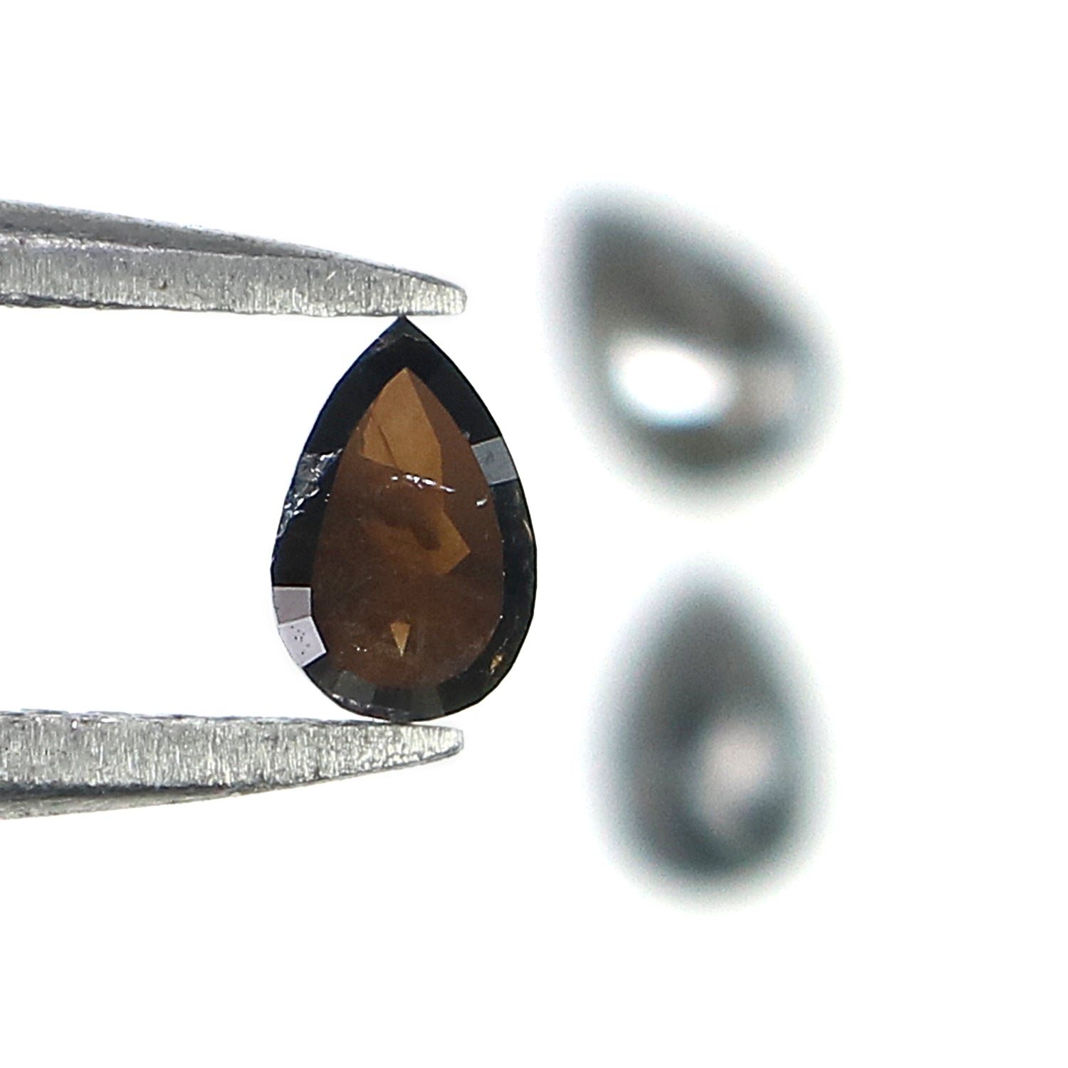 0.57 CT Natural Loose Pear Shape Diamond Salt And Pepper Pear Cut Diamond 4.75 MM Natural Black Grey Color Pear Rose Cut Diamond KQ2690