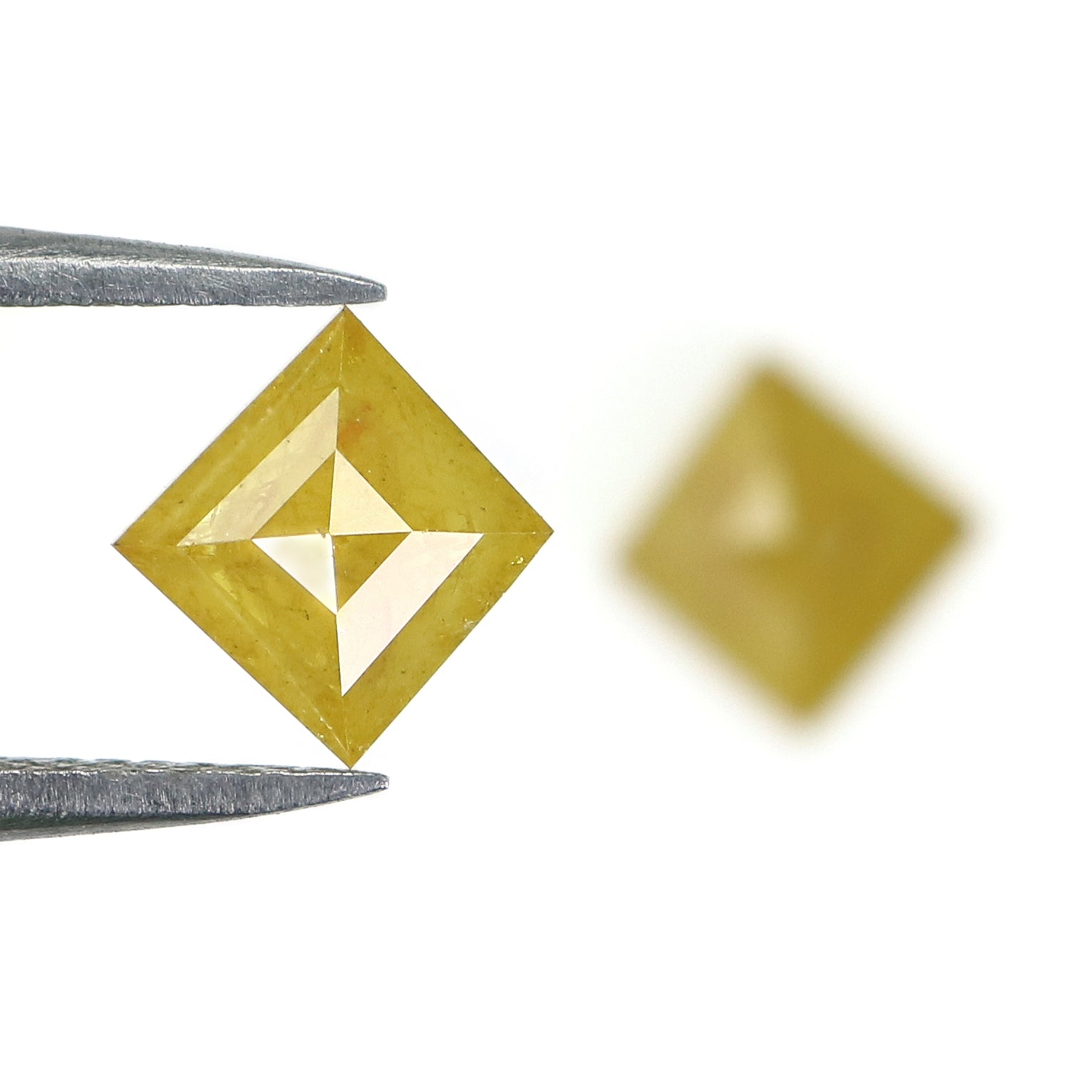 1.56 CT Natural Loose Kite Cut Pair Diamond Yellow Color Kite Shape Diamond 7.85 MM Natural Loose Yellow Color Kite Rose Cut Diamond L8102