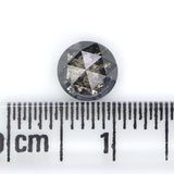 Natural Loose Round Rose Cut Diamond, Salt And Pepper Round Diamond, Natural Loose Diamond, Rose Cut Diamond, 0.87 CT Round Shape L2940