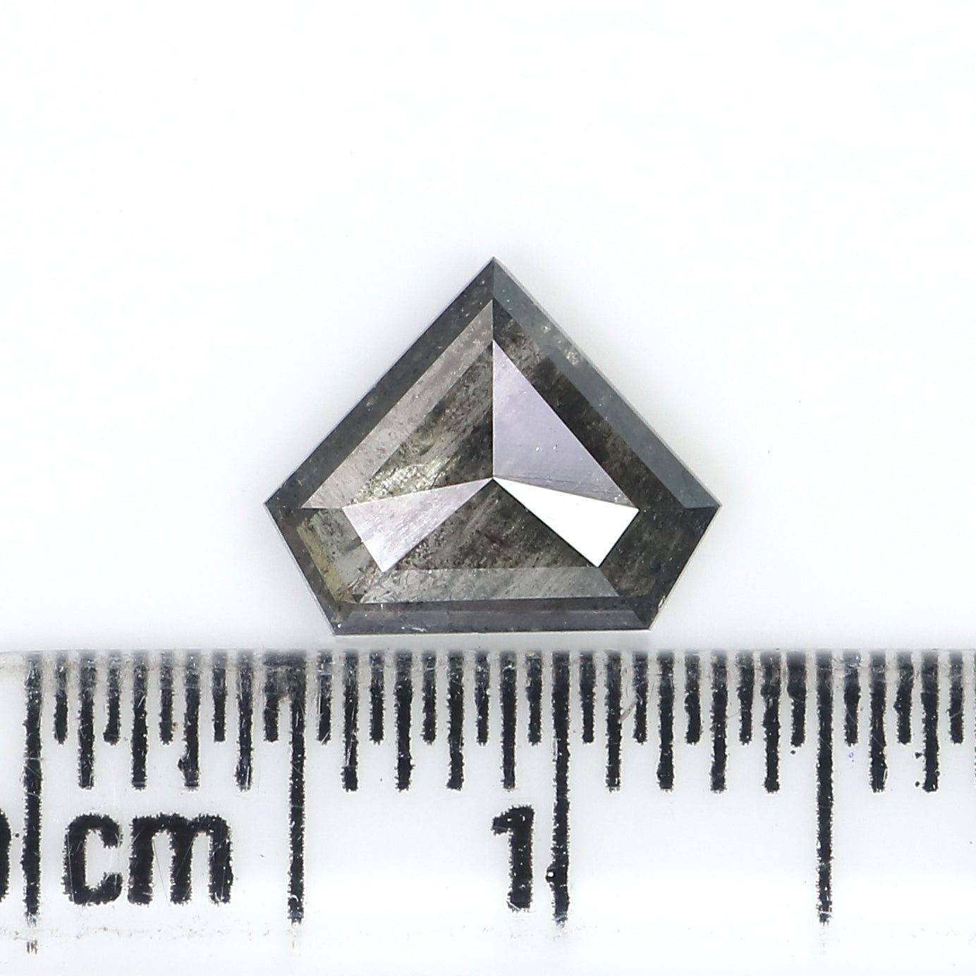 1.06 Ct Natural Loose Shield Shape Diamond Salt And Pepper Shield Cut Diamond 7.15 MM Natural Black Gray Color Shield Rose Cut Diamond LC64