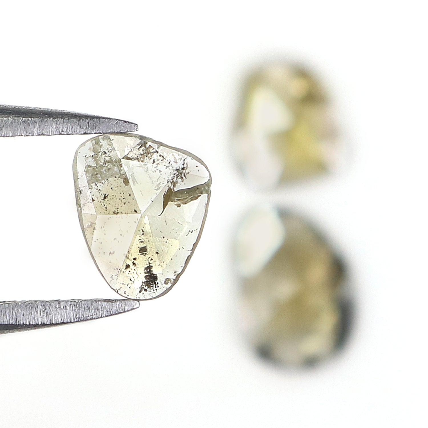 0.97 CT Natural Loose Slice Shape Diamond Yellow Color Slice Cut Diamond 7.25 MM Natural Grey Color Diamond Irregular Cut Diamond L3476